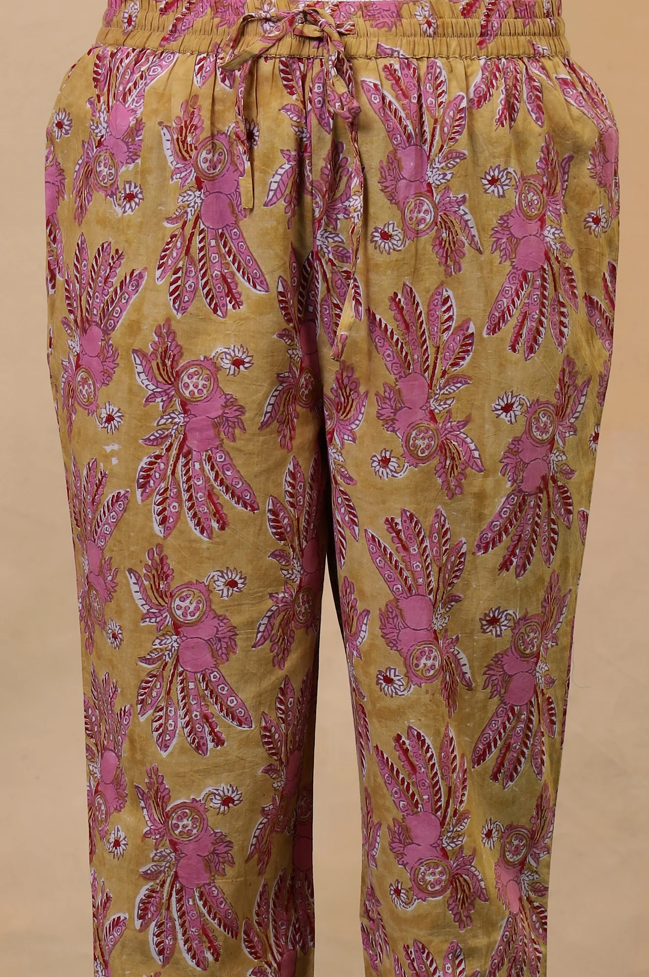 Apple Yellow Hand Block Printed Cotton Kurta and Pants Co-ord Set - Image 9