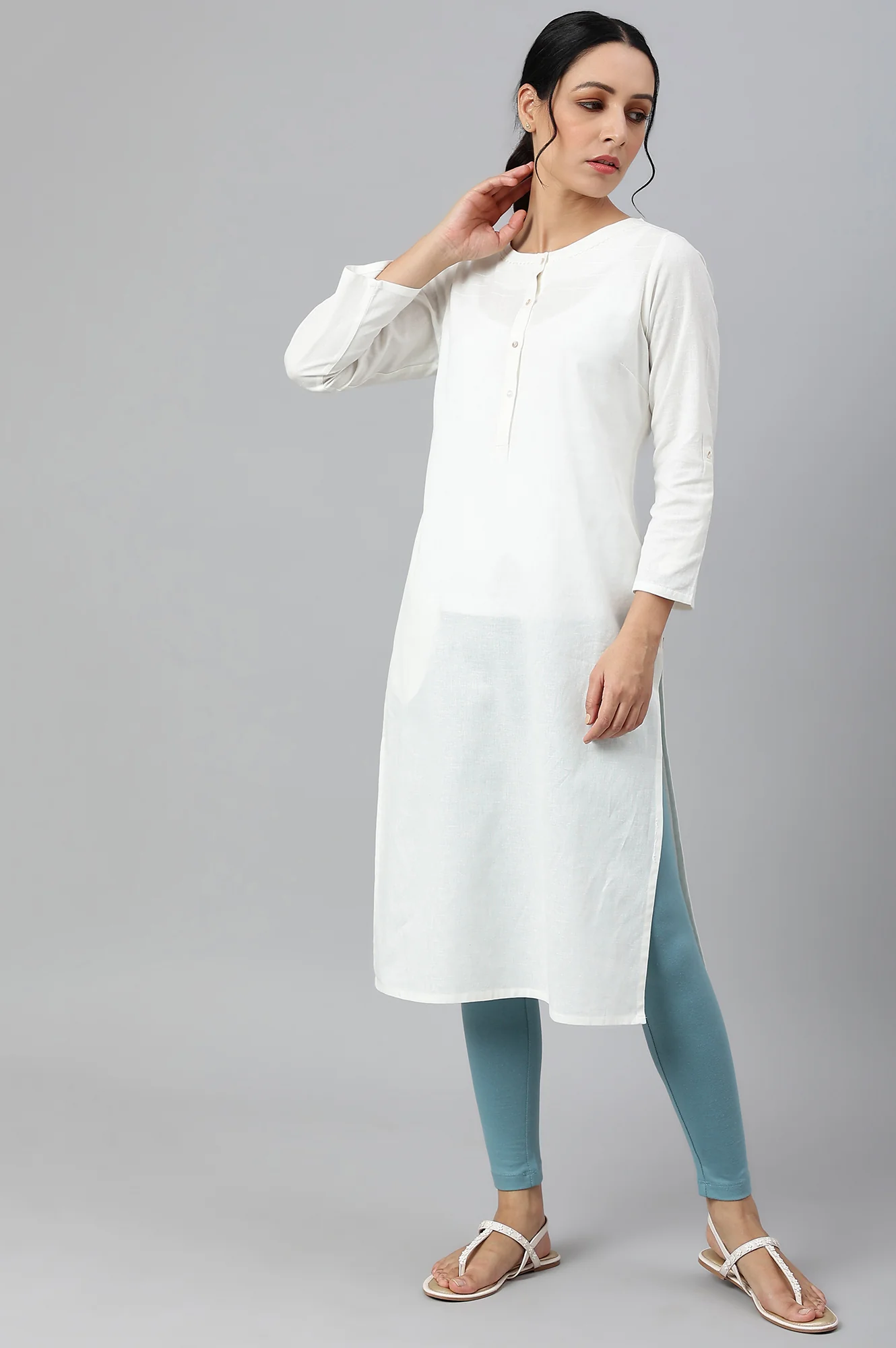 Aqua Knitted Cotton Lycra Tights - Image 5