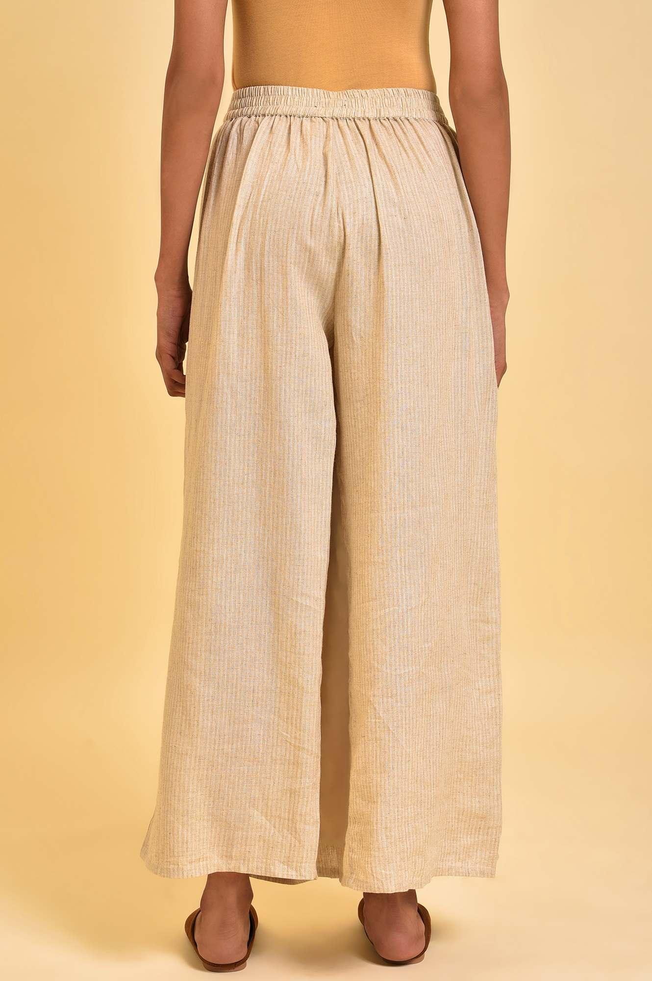 Beige Front Overlap Pants - Image 2