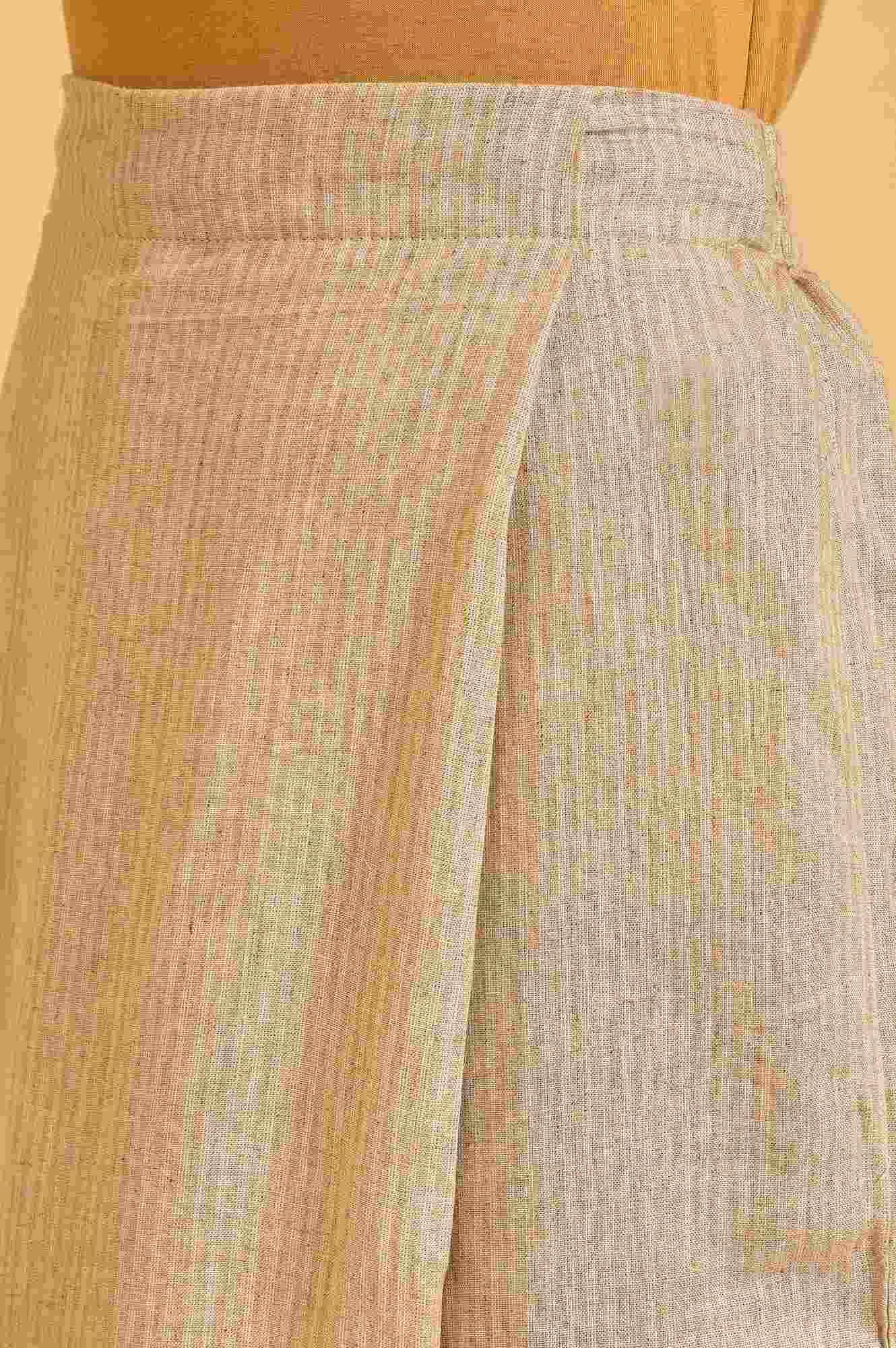 Beige Front Overlap Pants - Image 7