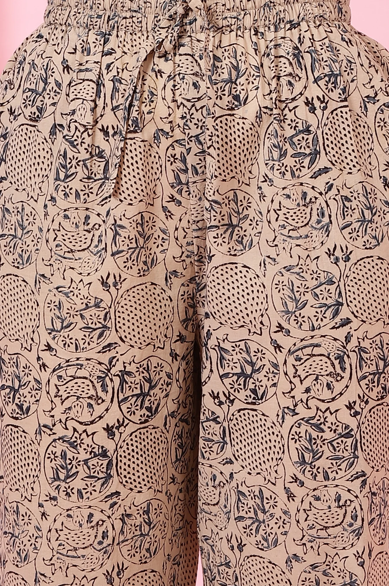 Beige Kalamkari Handblock Printed Co-ord Set - Image 9