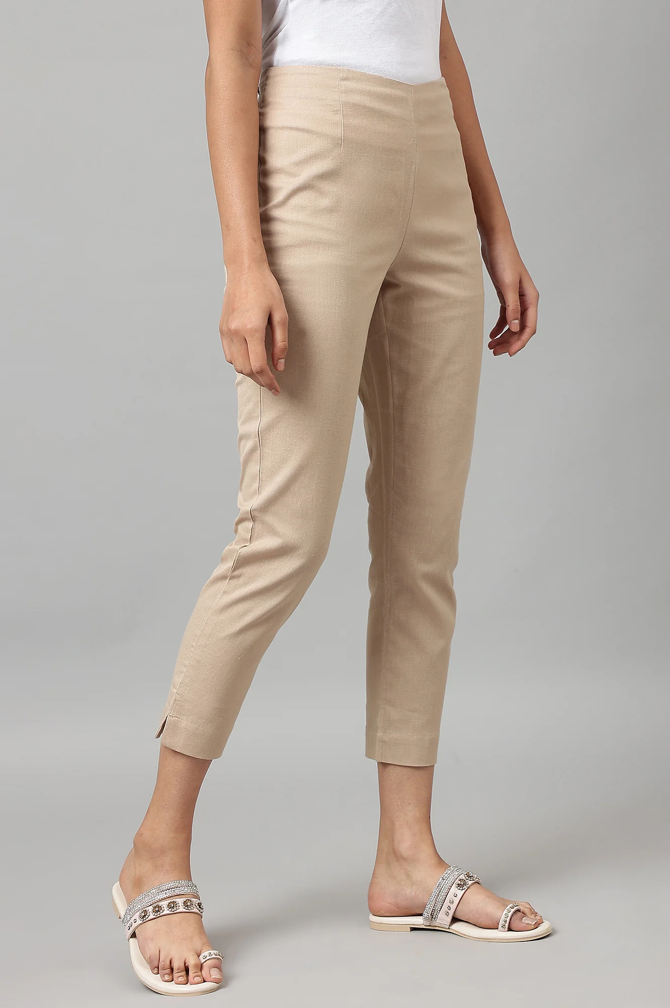 Beige Slim Pants - Image 5