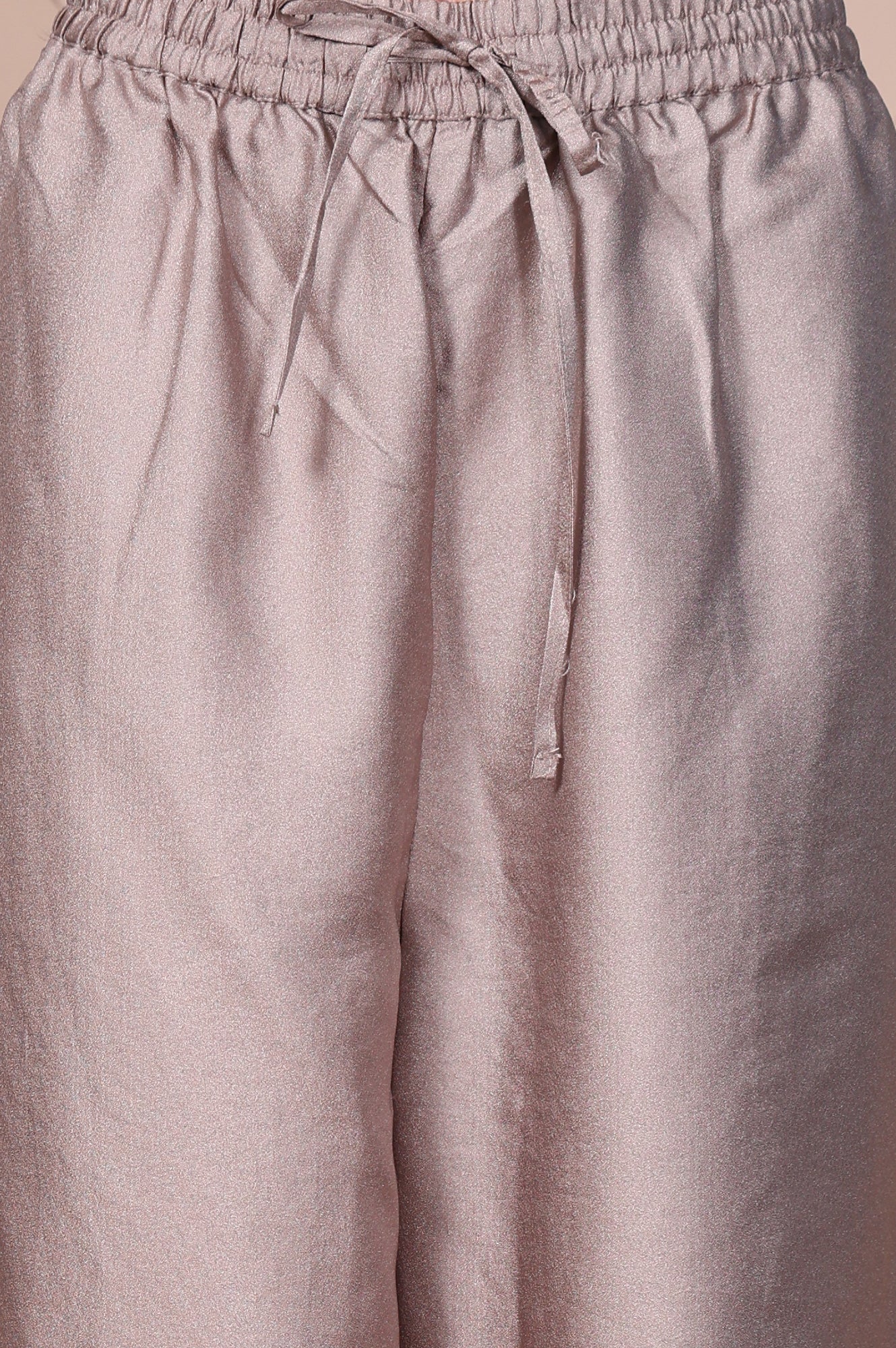 Beige Solid Lustrous Harem Pant - Image 6