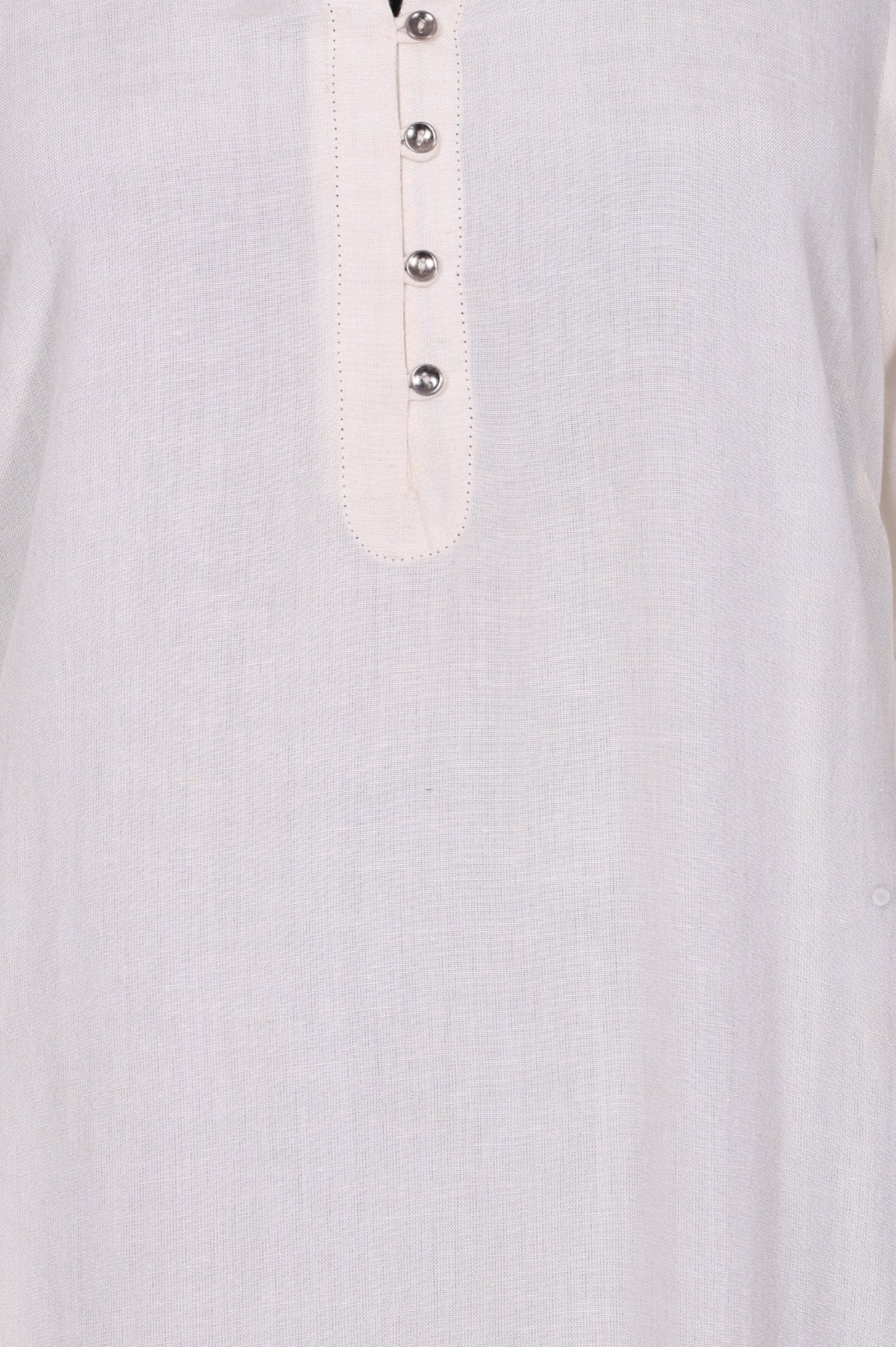 Beige Solid Rayon Straight Kurta - Image 3
