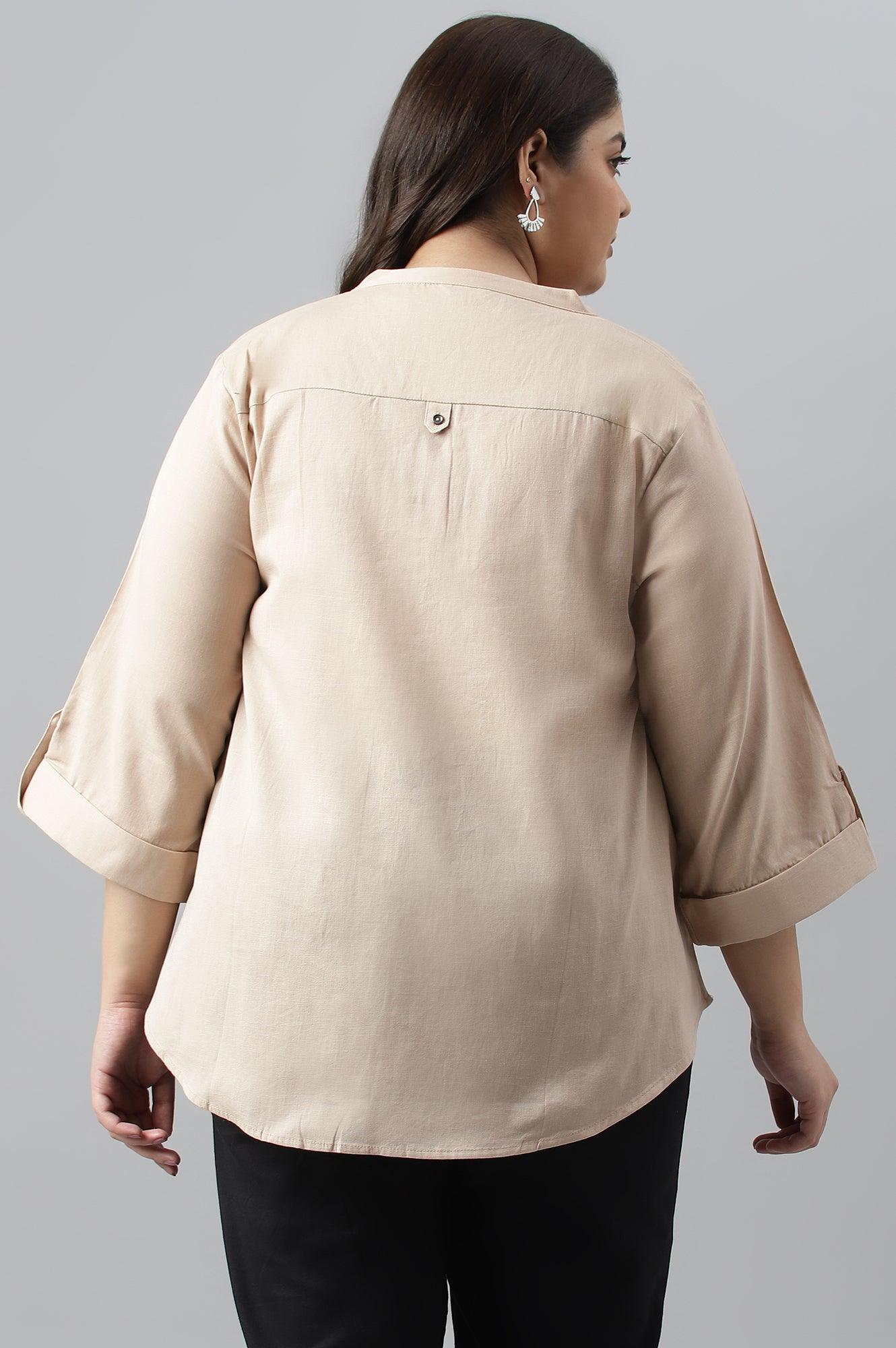 Biege Plus Size Western Top - Image 2