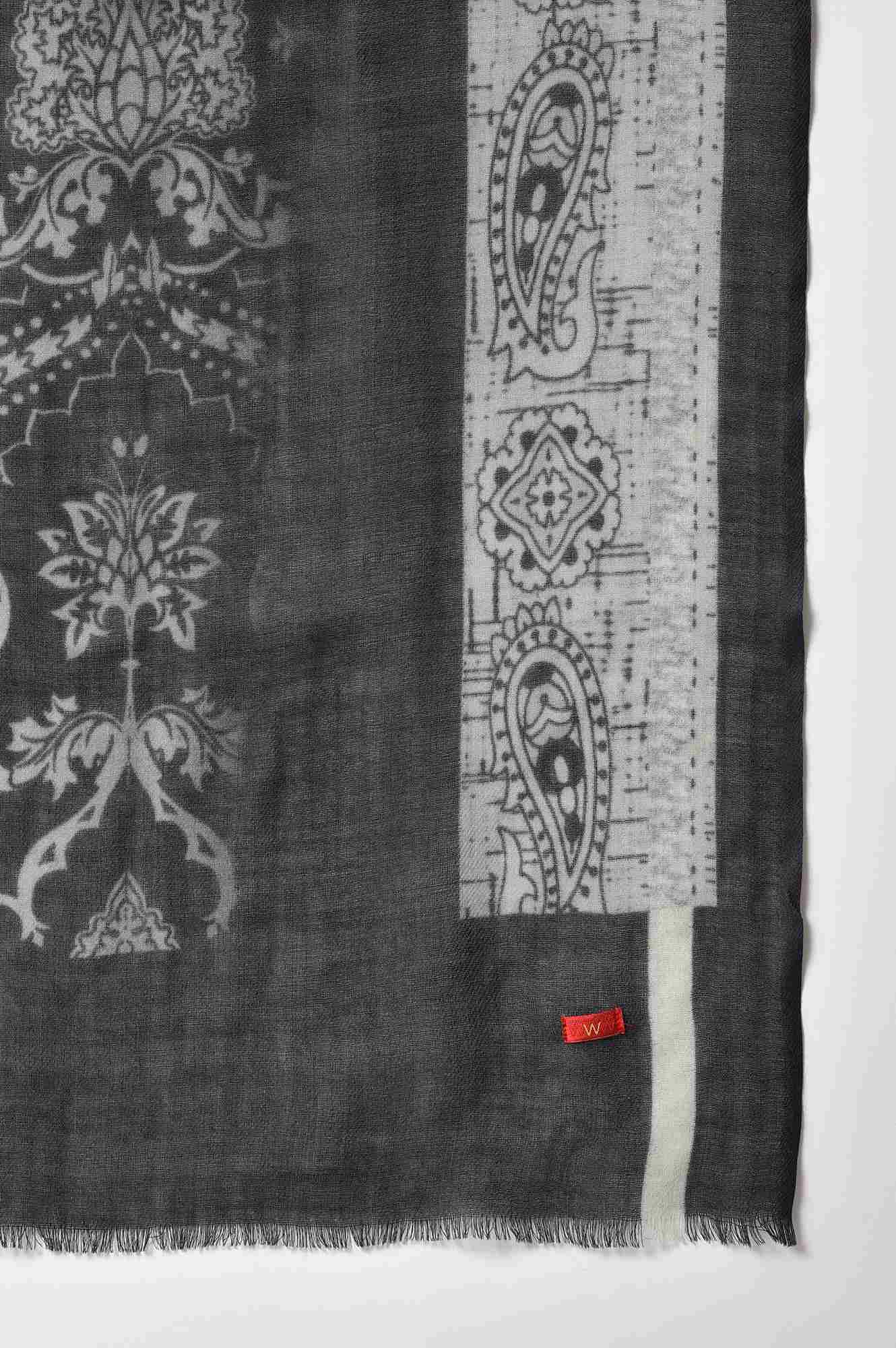 Black Abstract Printed Shawl - Image 4