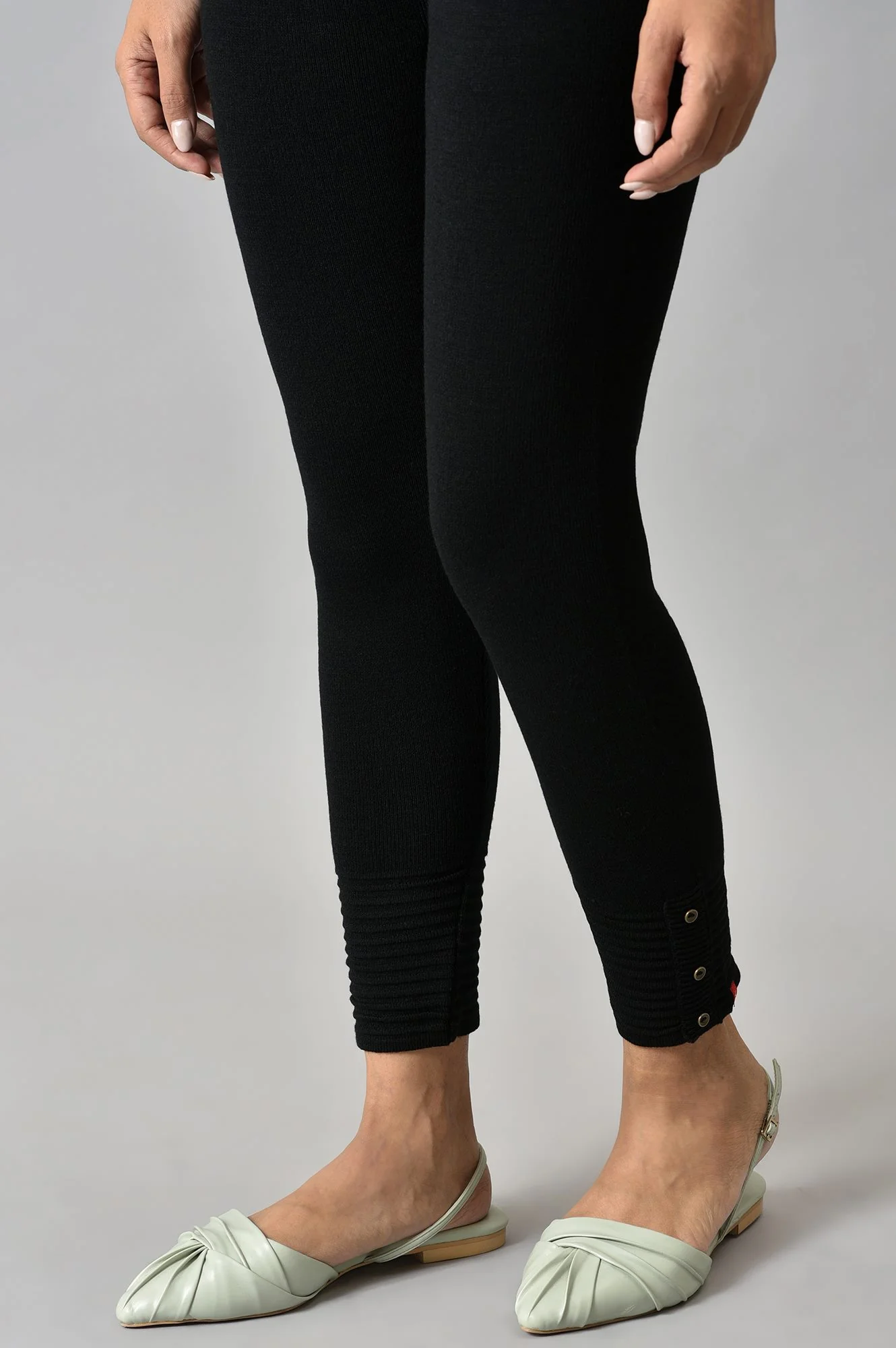 Black Acrylic Winter Leggings - Image 8
