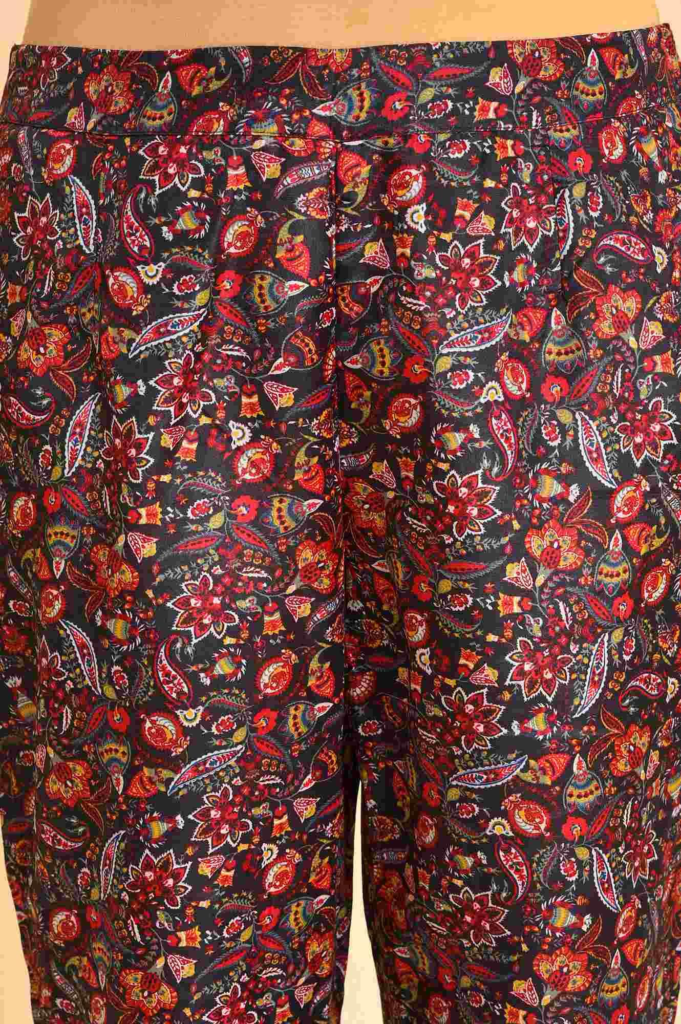 Black Chanderi kurta And Slim Pant Set - Image 8