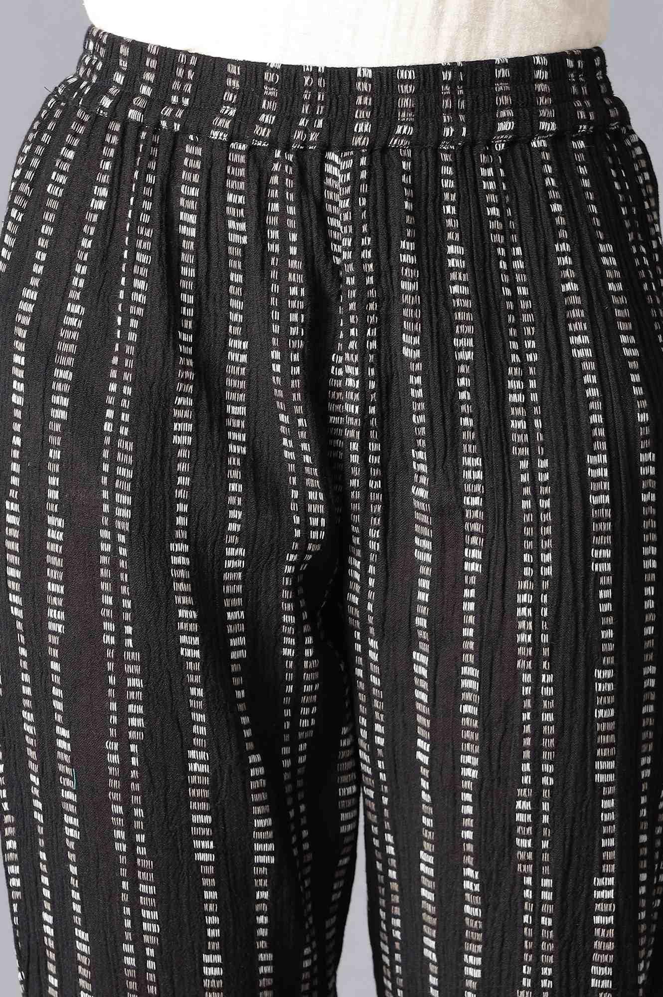 Black Cotton Sleeveless kurta With Slim Pants - Image 6