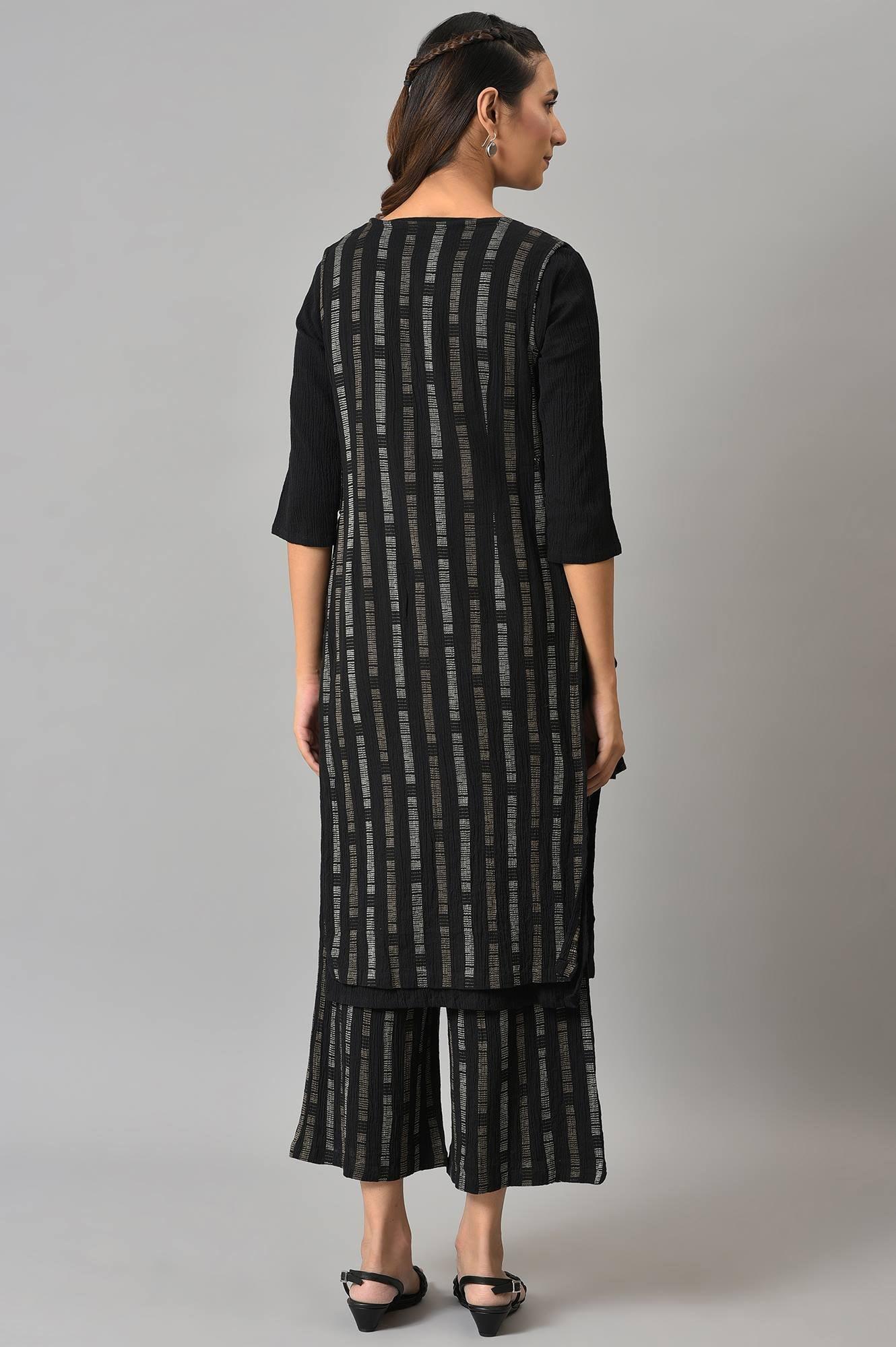 Black Crepe Tench Jacket Set - Image 2