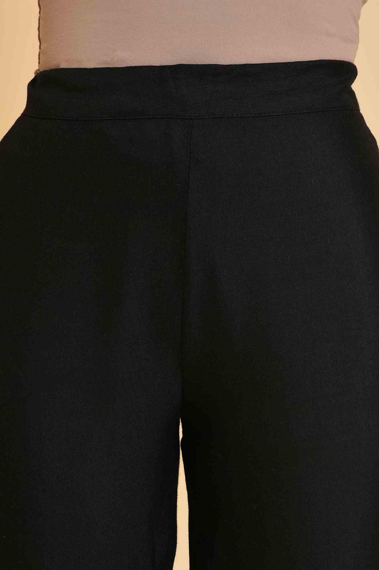 Black Embroidered Slim Pants - Image 6