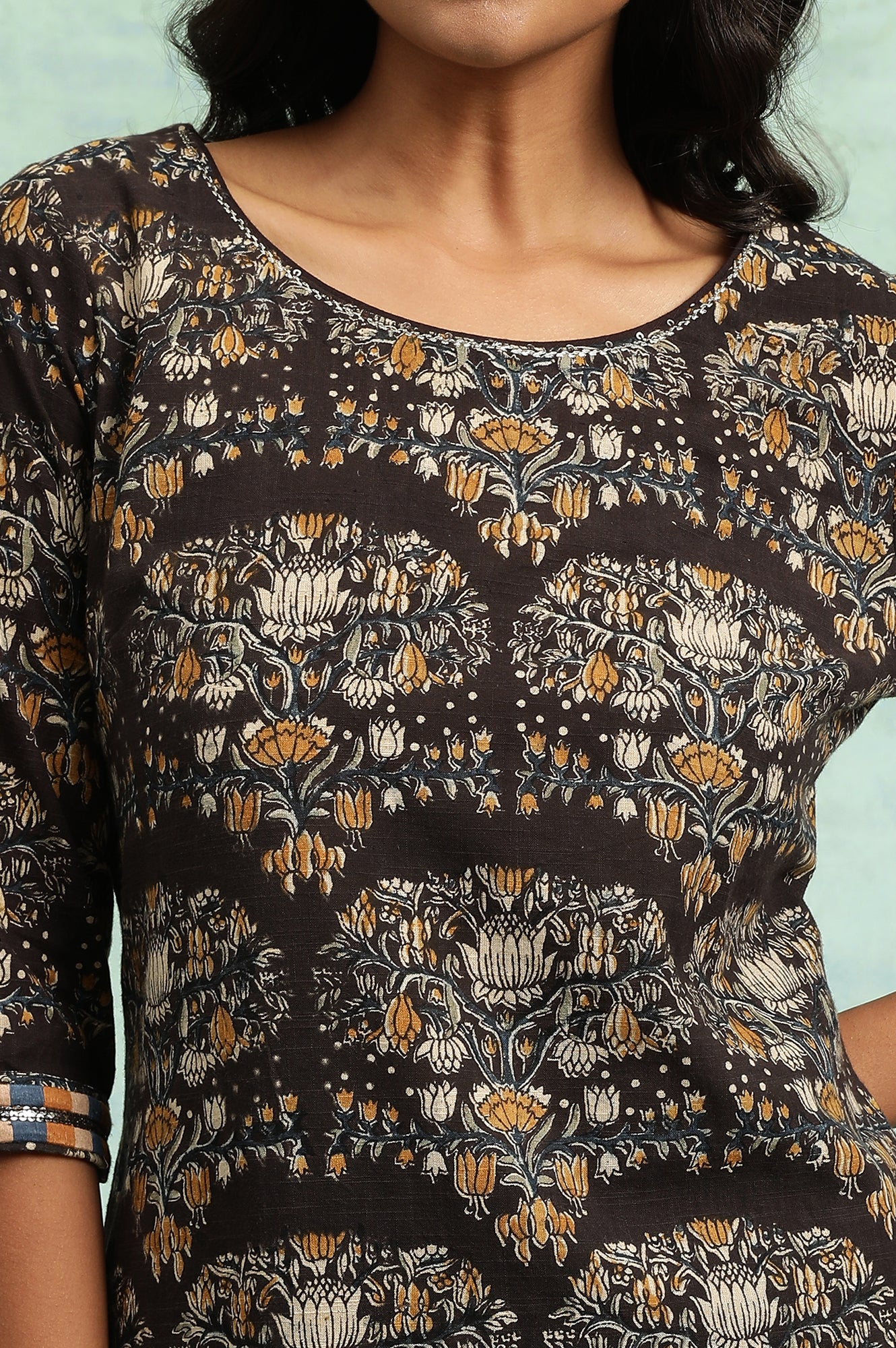 Black Hand Block Print kurta - Image 6