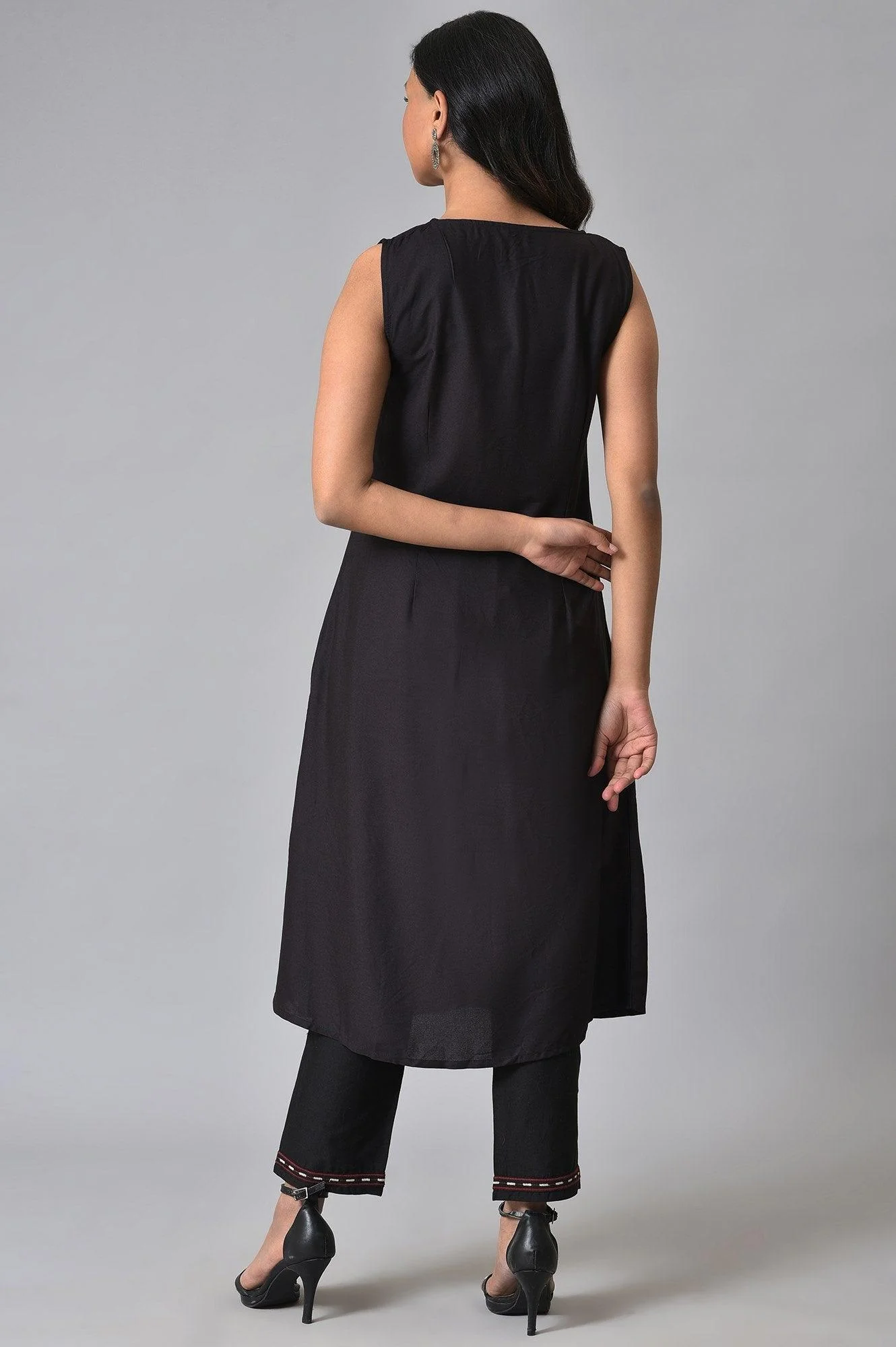 Black Kota Jacket And kurta Set - Image 11