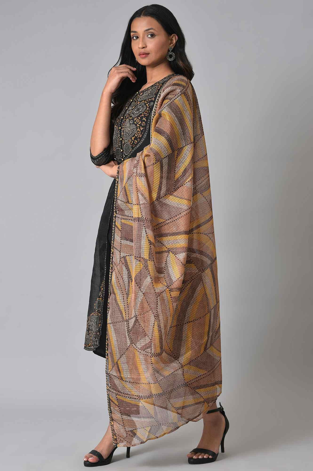 Black Kota Jacket And kurta Set - Image 3
