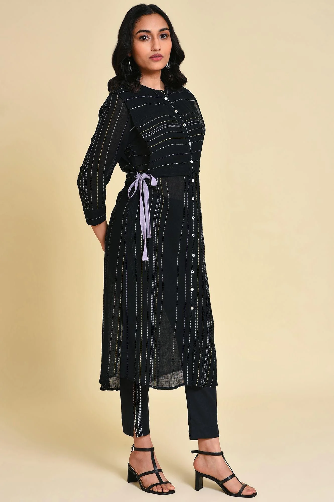 Black Mock Vest kurta - Image 4