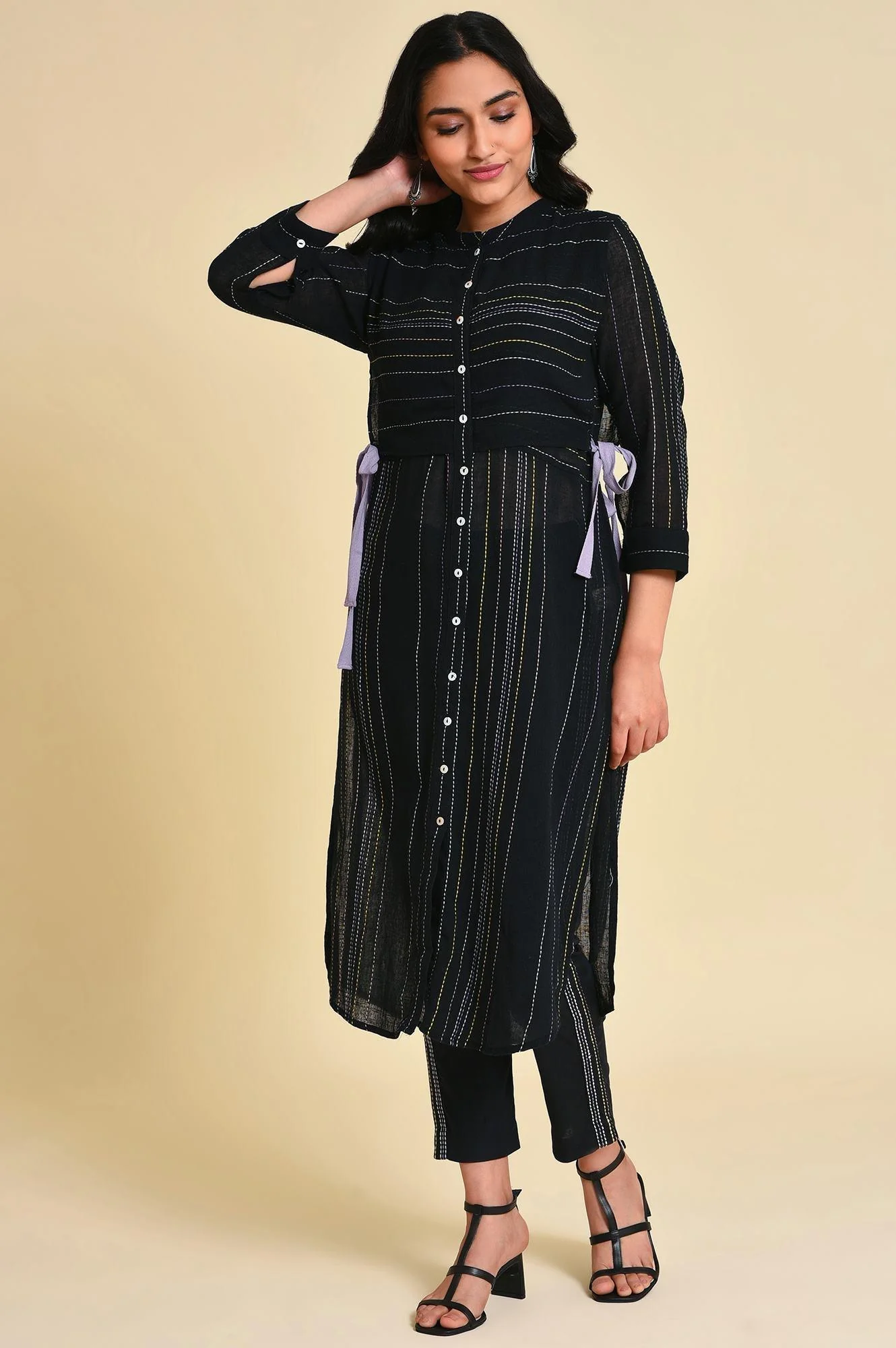 Black Mock Vest kurta - Image 6