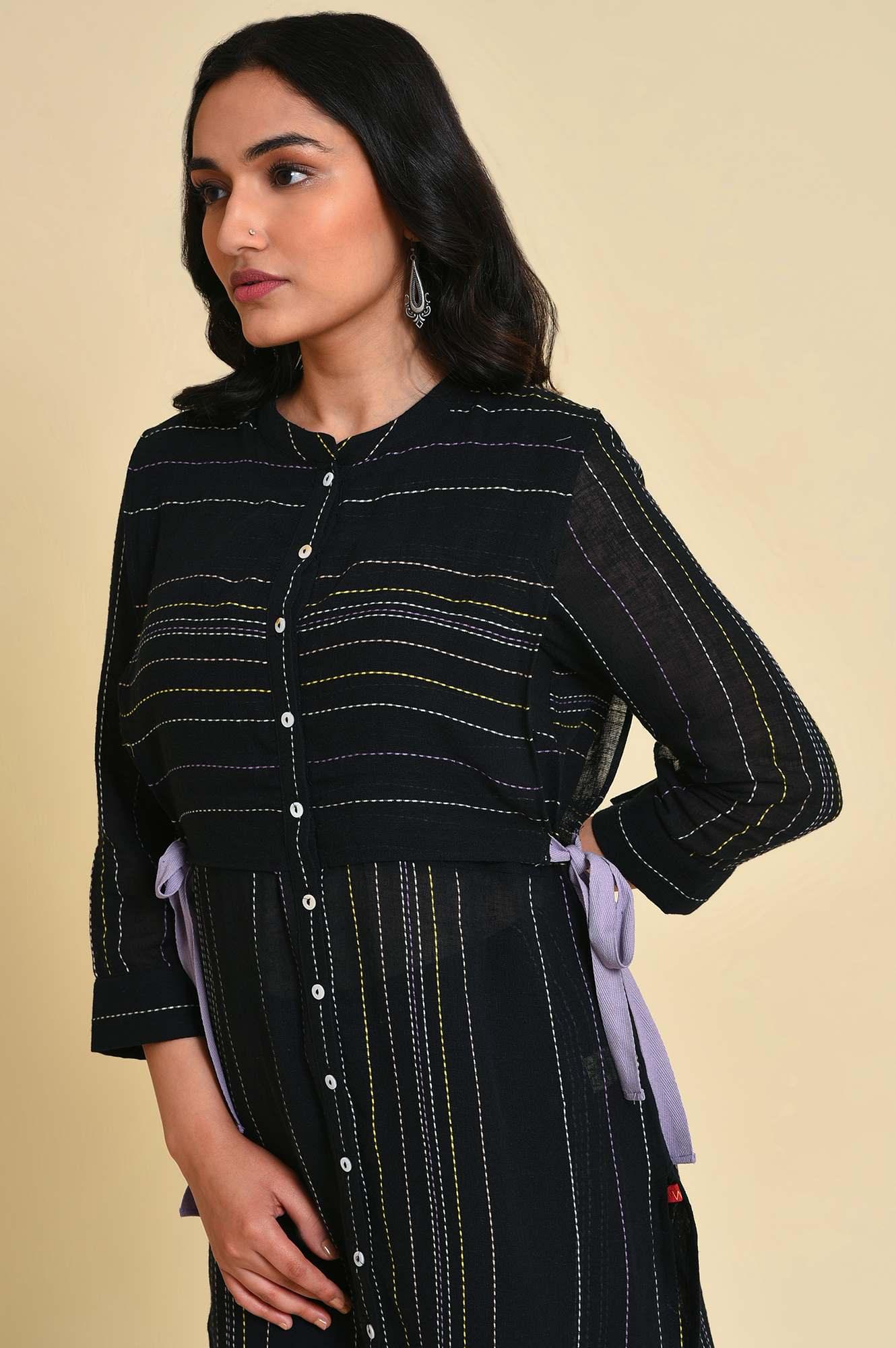 Black Mock Vest Plus Size kurta - Image 5