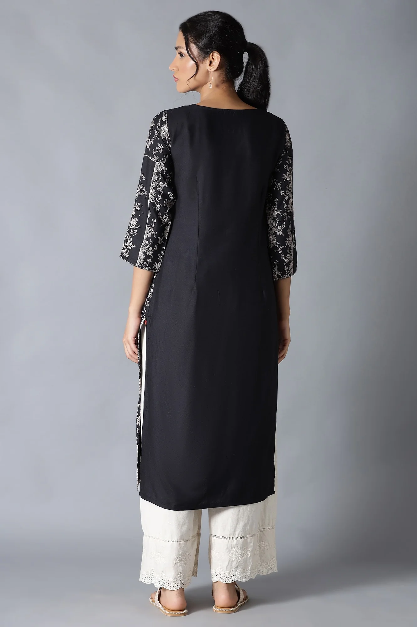 Black Printed kurta - Image 2