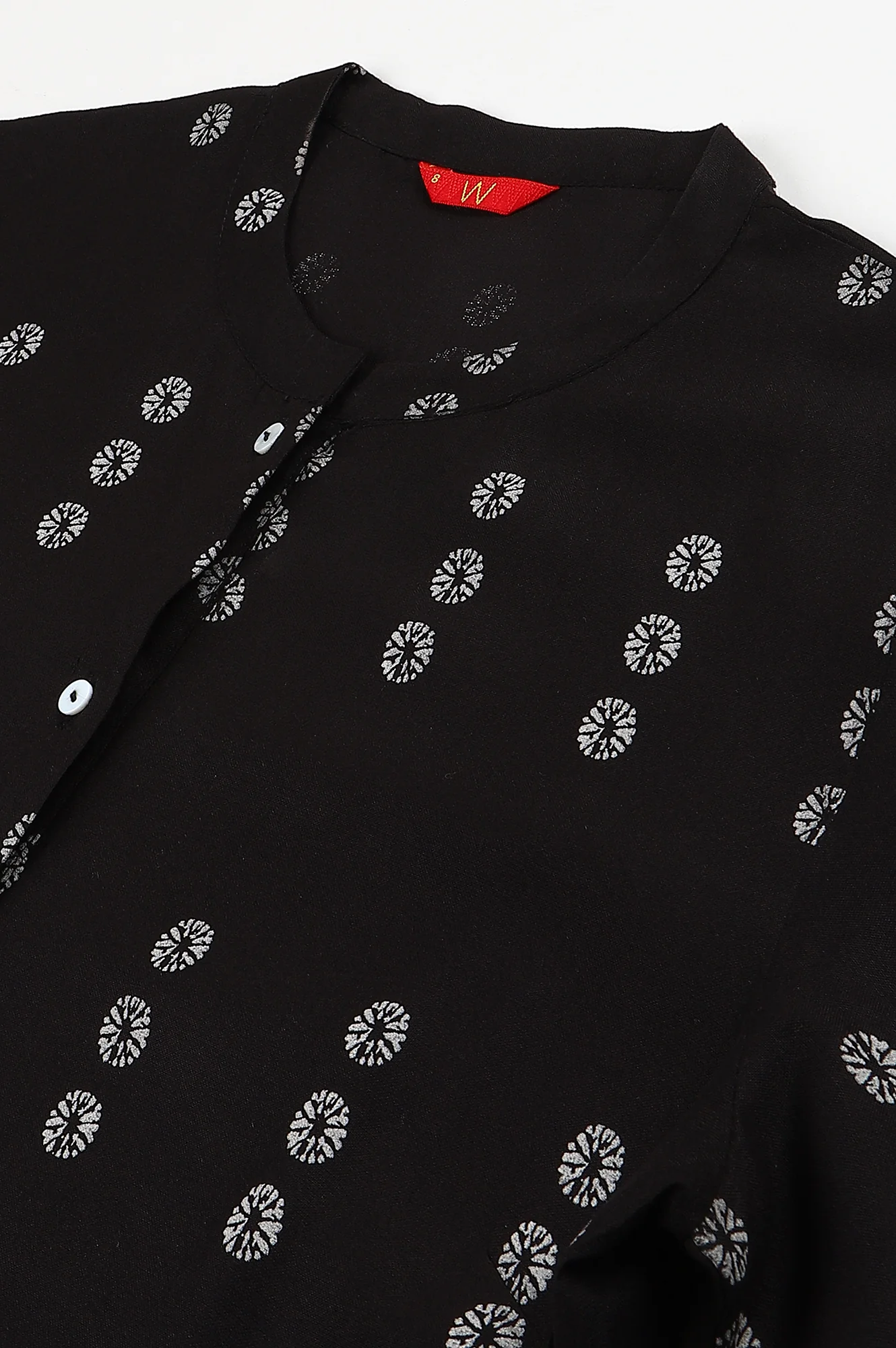 Black Rayon A-Line kurta With Asymmetric Hemline - Image 2