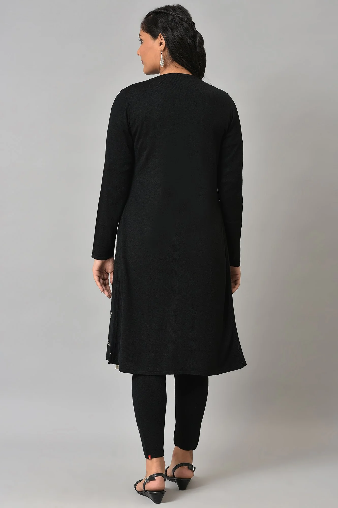 Black Reversible Front Open Women Cardigan - Image 2