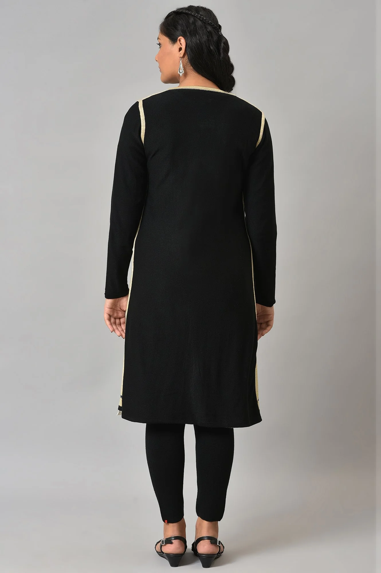 Black Reversible Front Open Women Cardigan - Image 7