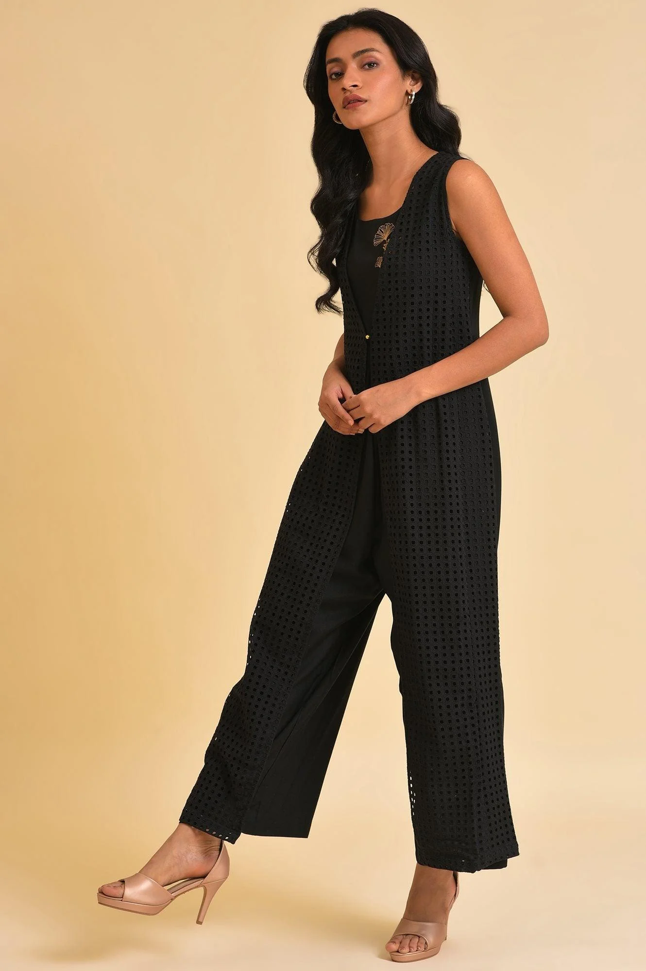 Black Schiffli Jumpsuit - Image 3