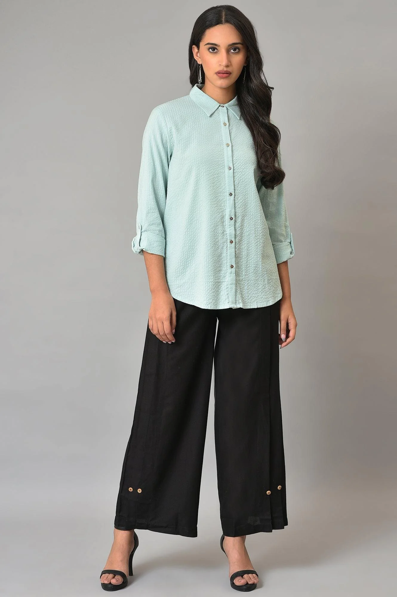 Black Side Pleated Parallel Pants - Image 5