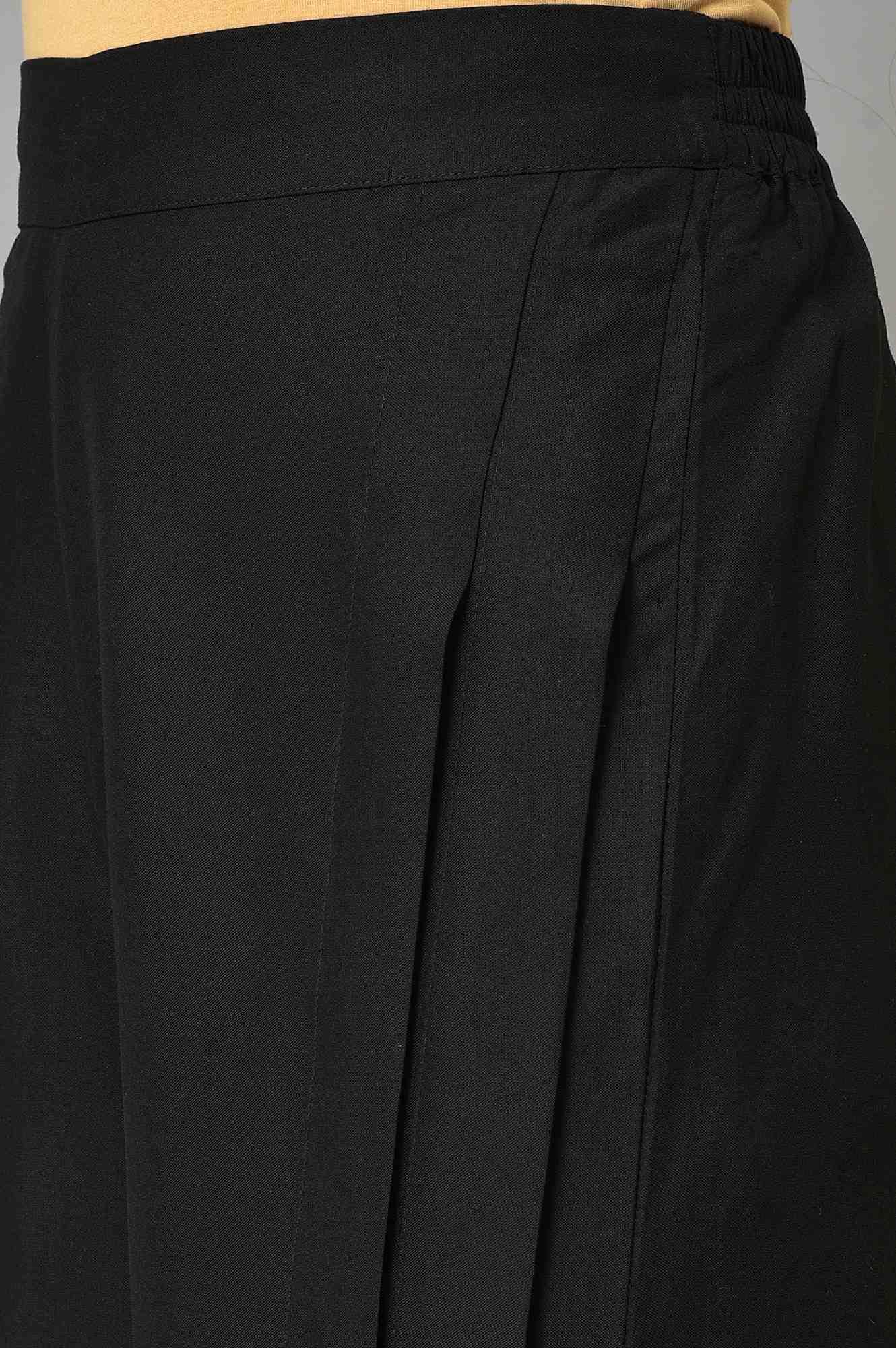 Black Side Pleated Parallel Pants - Image 7