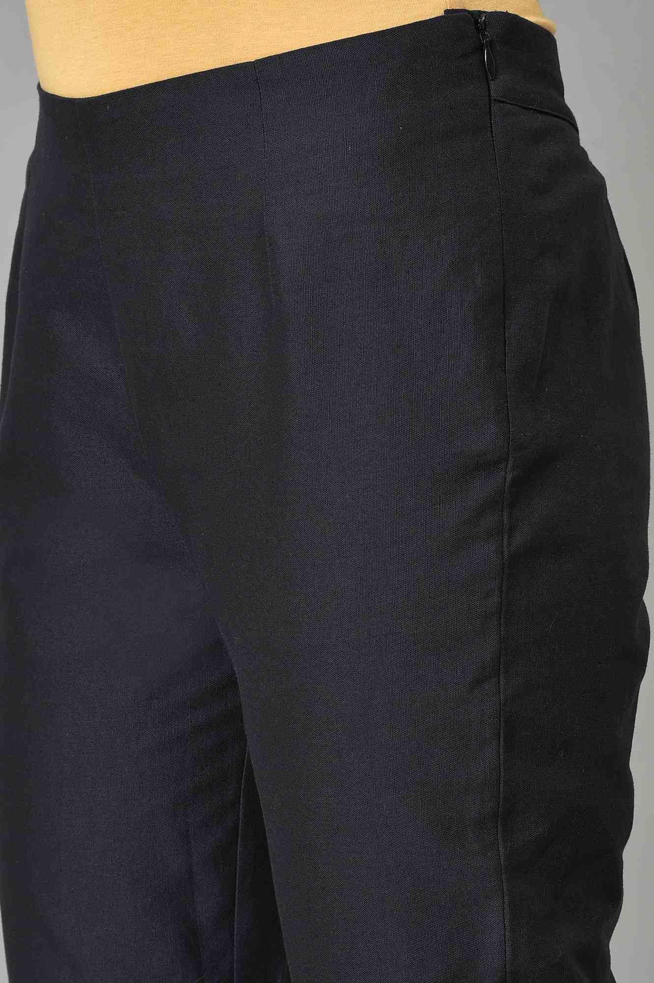 Black Slim Pants With Embroidery - Image 7