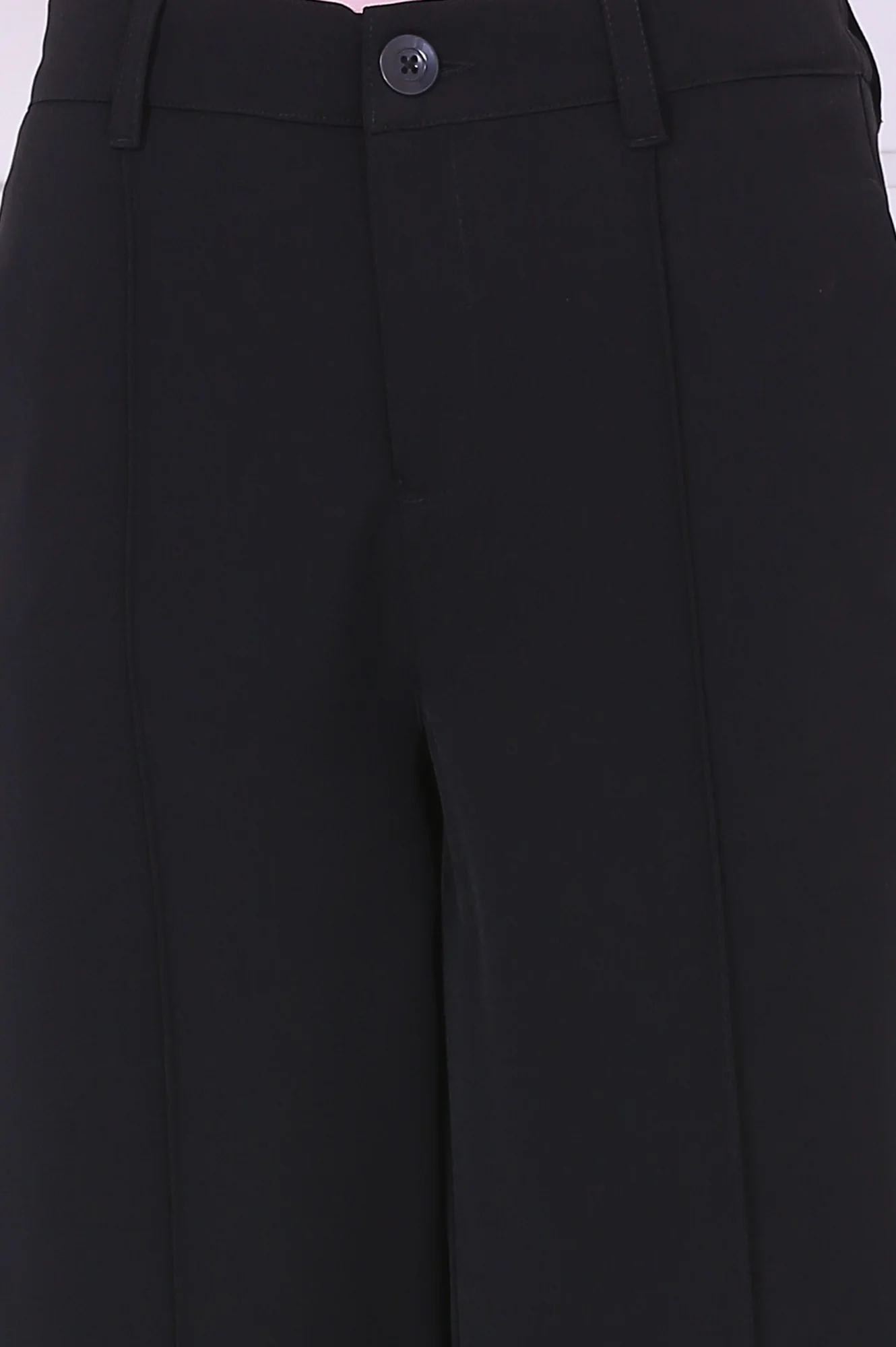 Black Solid Calf Length Culottes with YKK Zipper - Image 6