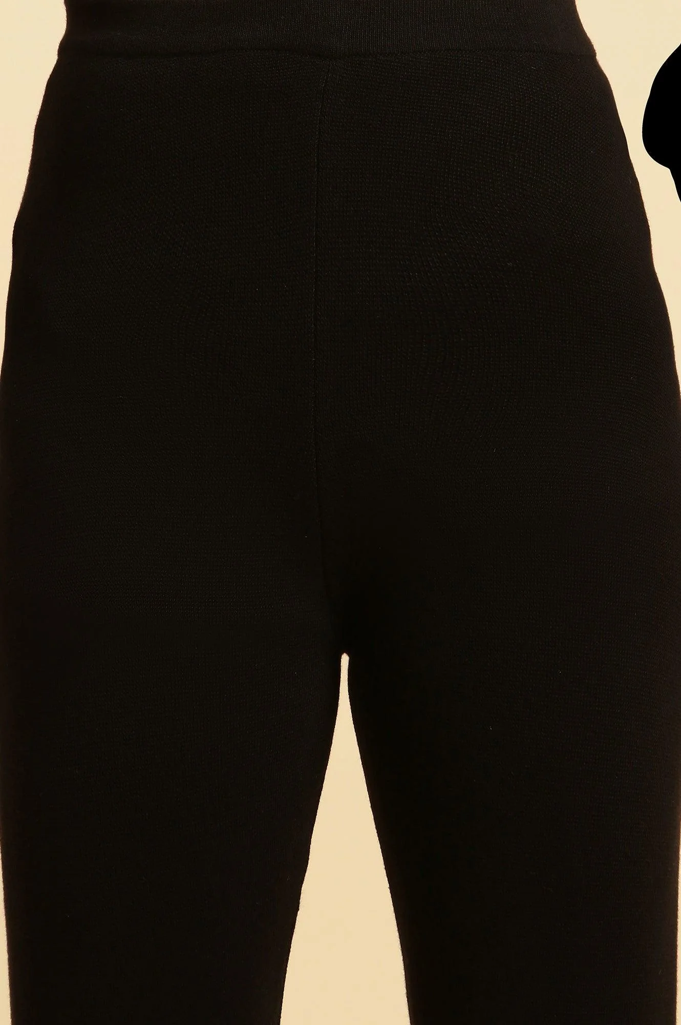 Black Solid Fit And Flare Pants - Image 6
