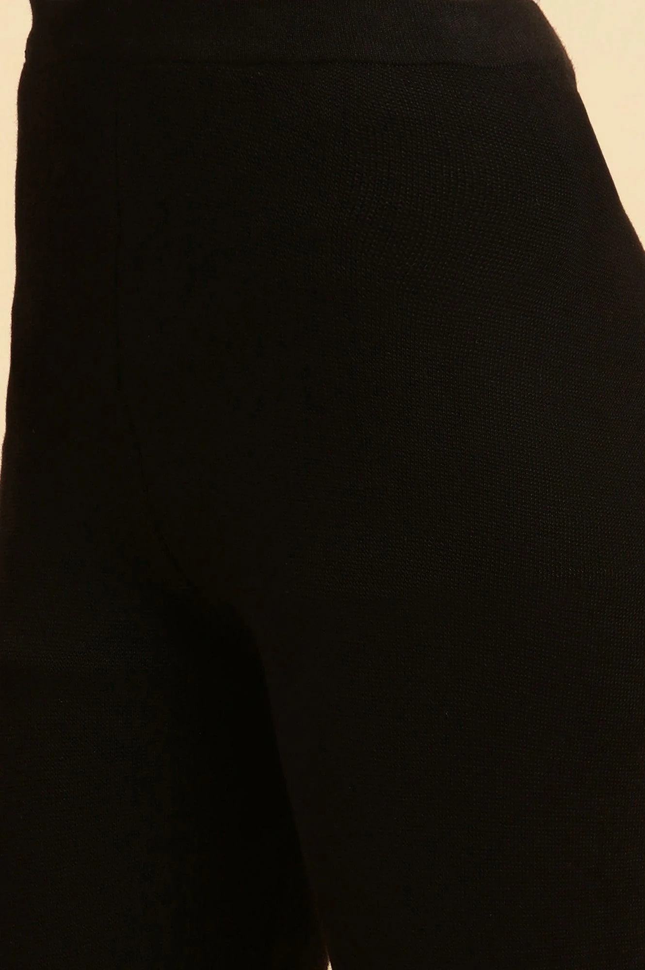 Black Solid Fit And Flare Pants - Image 7