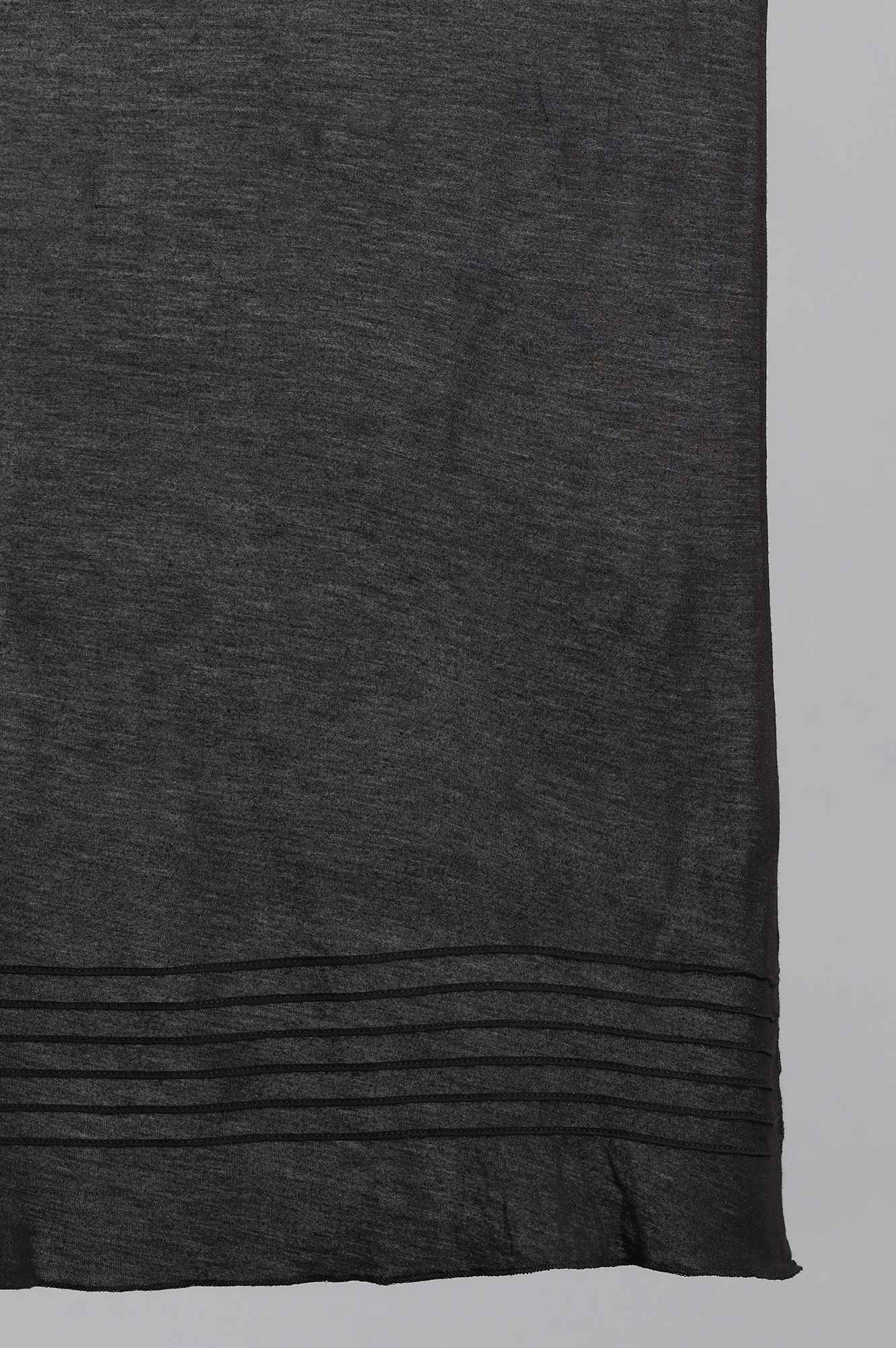 Black Solid Jersey Dupatta - Image 4