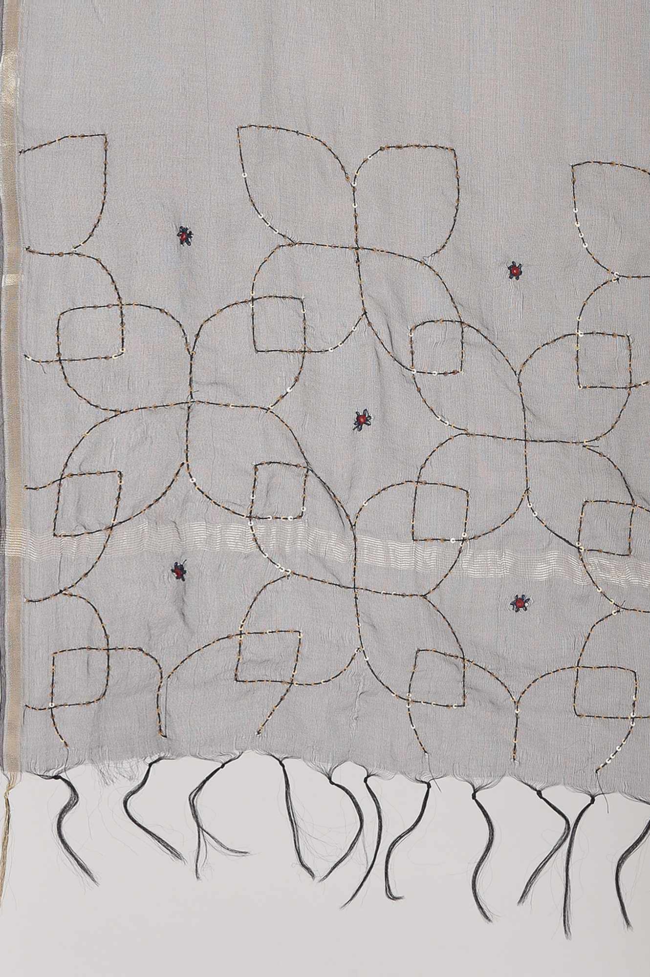 Black Solid Silk Organza Drape - Image 4