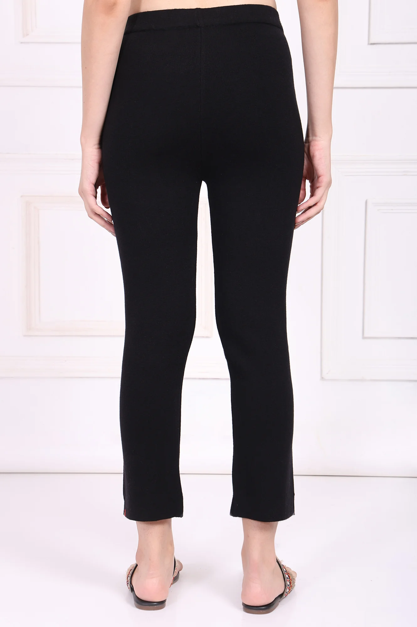 Black Solid Straight Pant - Image 4