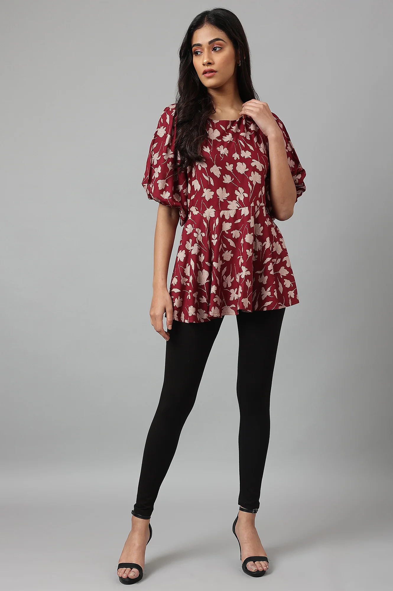 Black Solid Viscose Lycra Ankle Length Leggings - Image 4