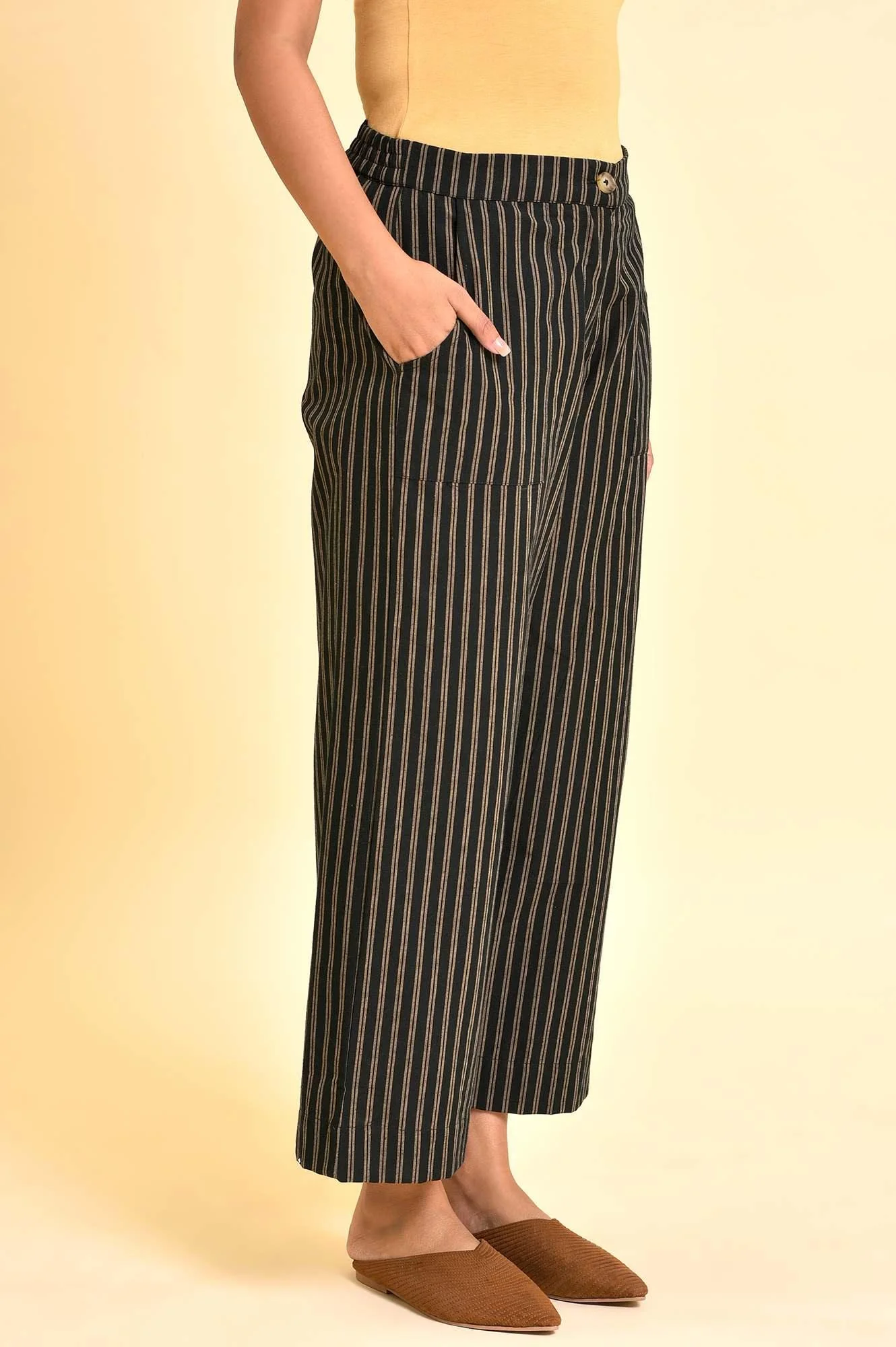Black Striper Parallel Pants - Image 4