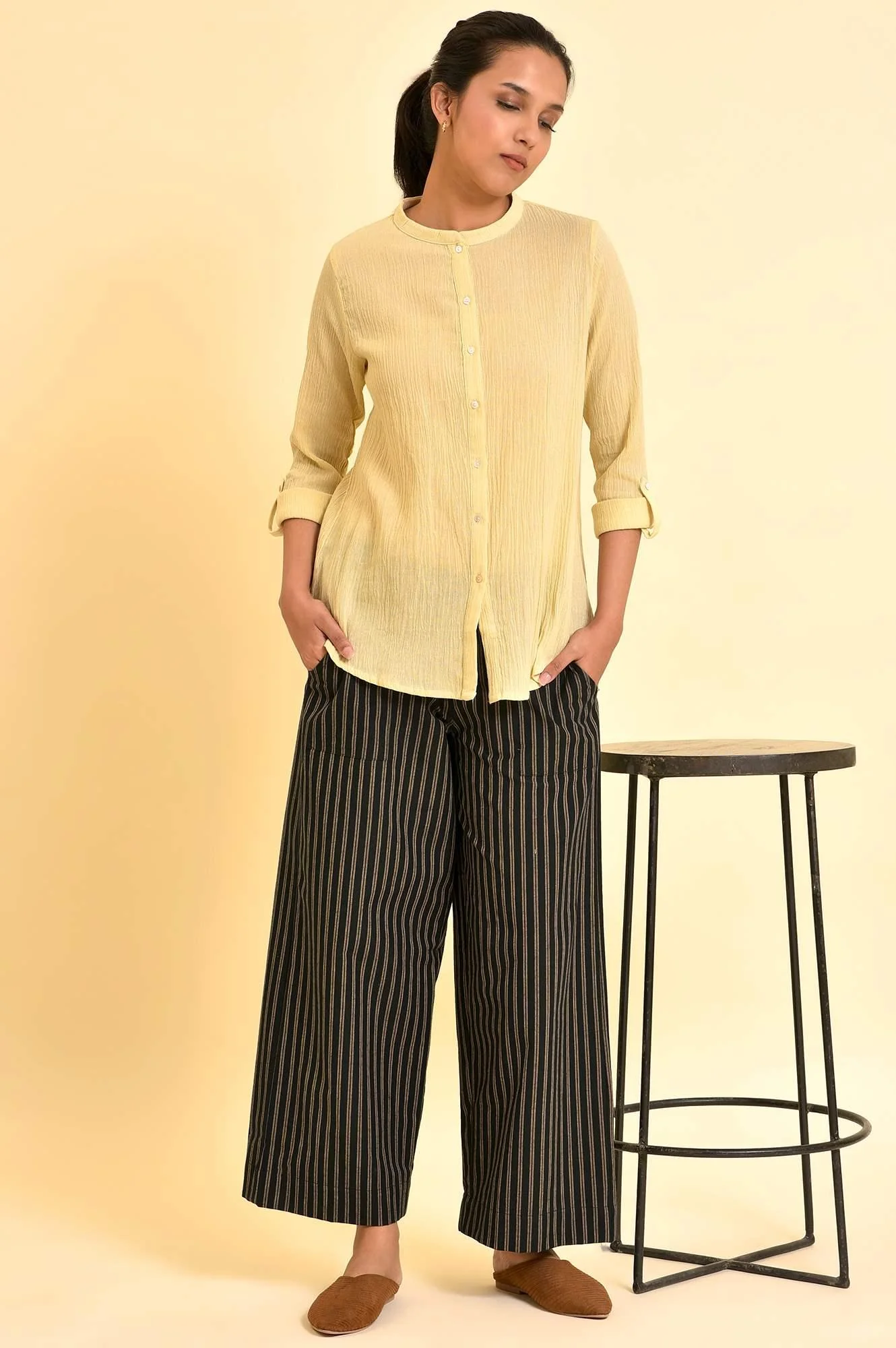 Black Striper Parallel Pants - Image 5