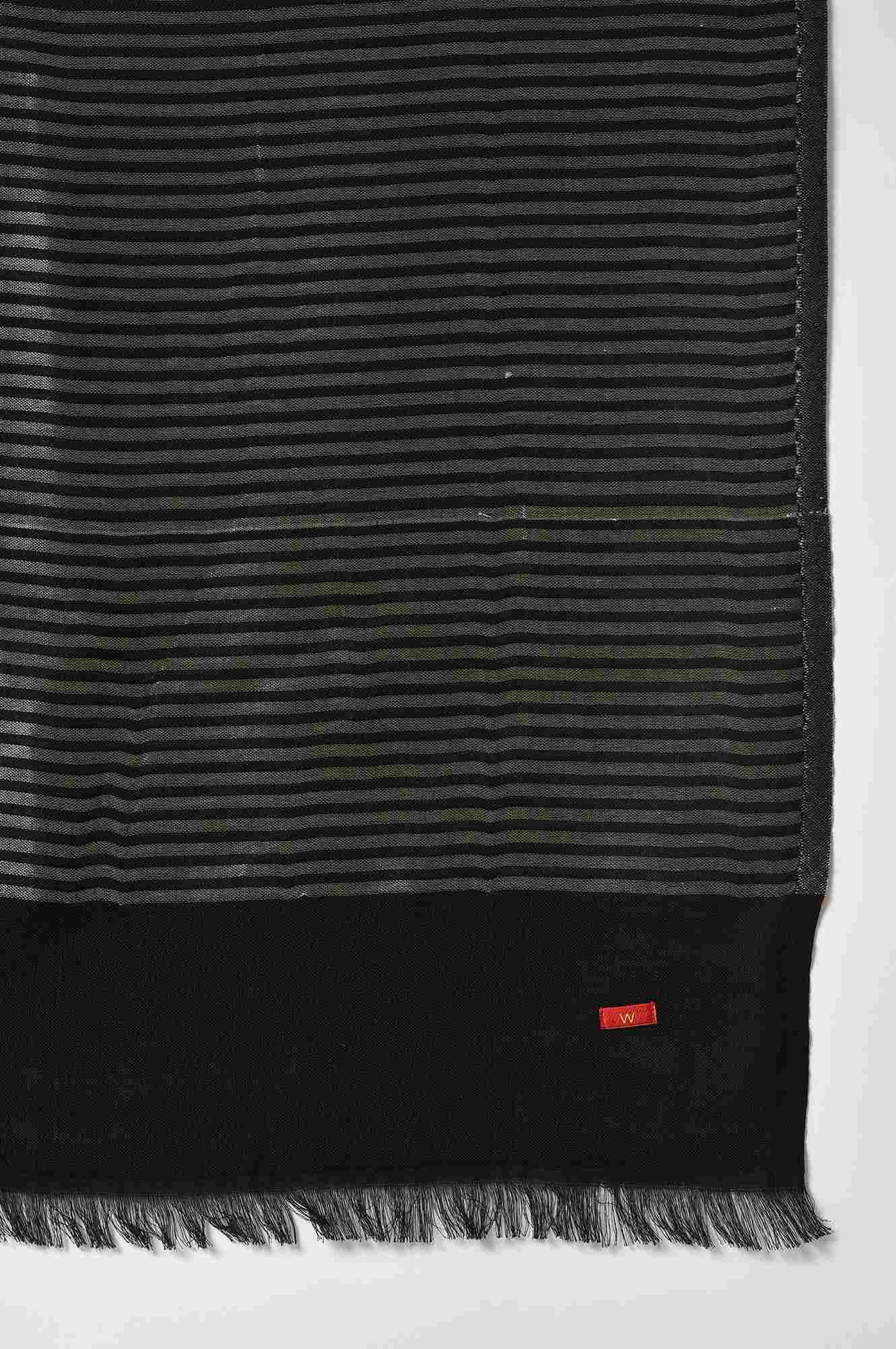 Black Stripes Festive Shawl - Image 4
