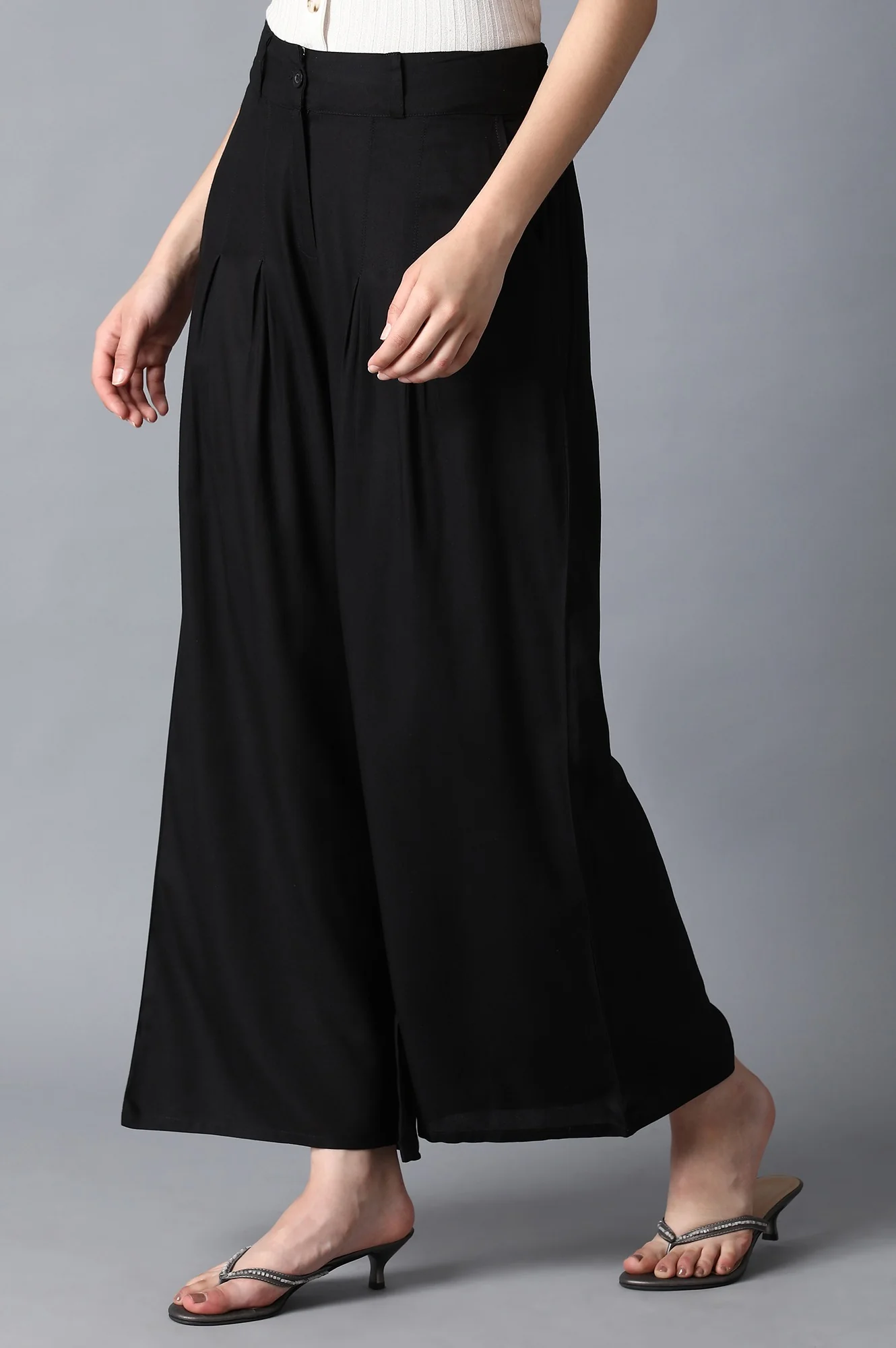 Black Tailored Volume Pants - Image 3