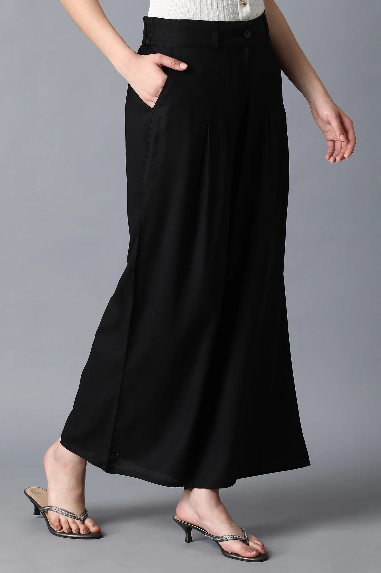 Black Tailored Volume Pants - Image 4