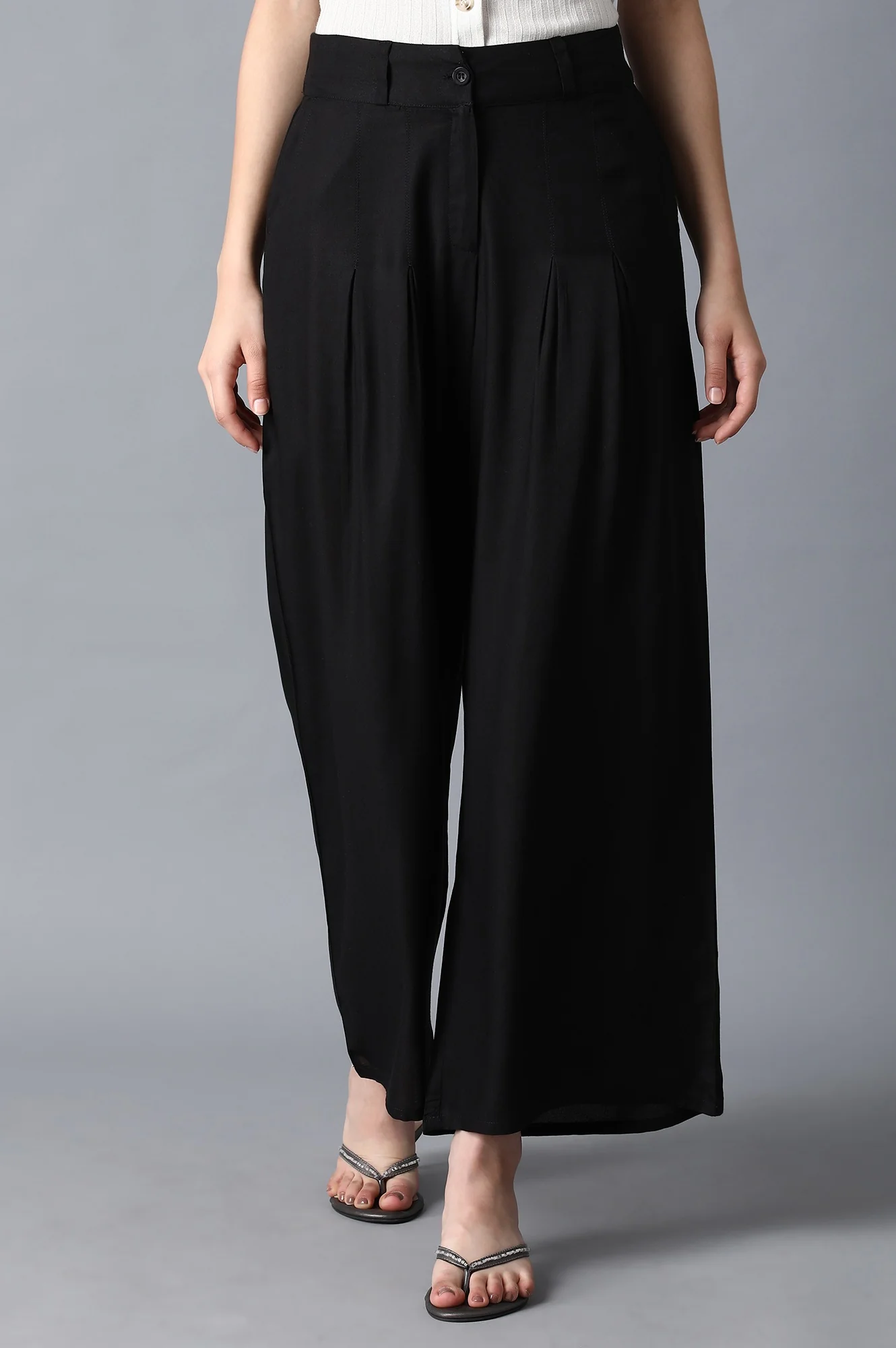 Black Tailored Volume Pants - Image 2