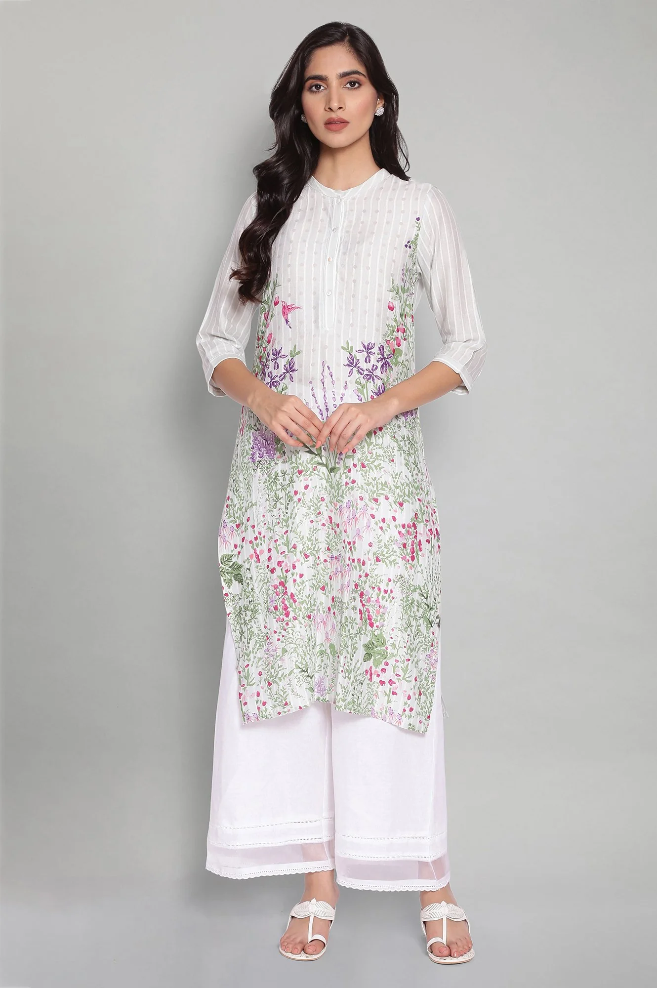 Blue Blush Floral Print kurta