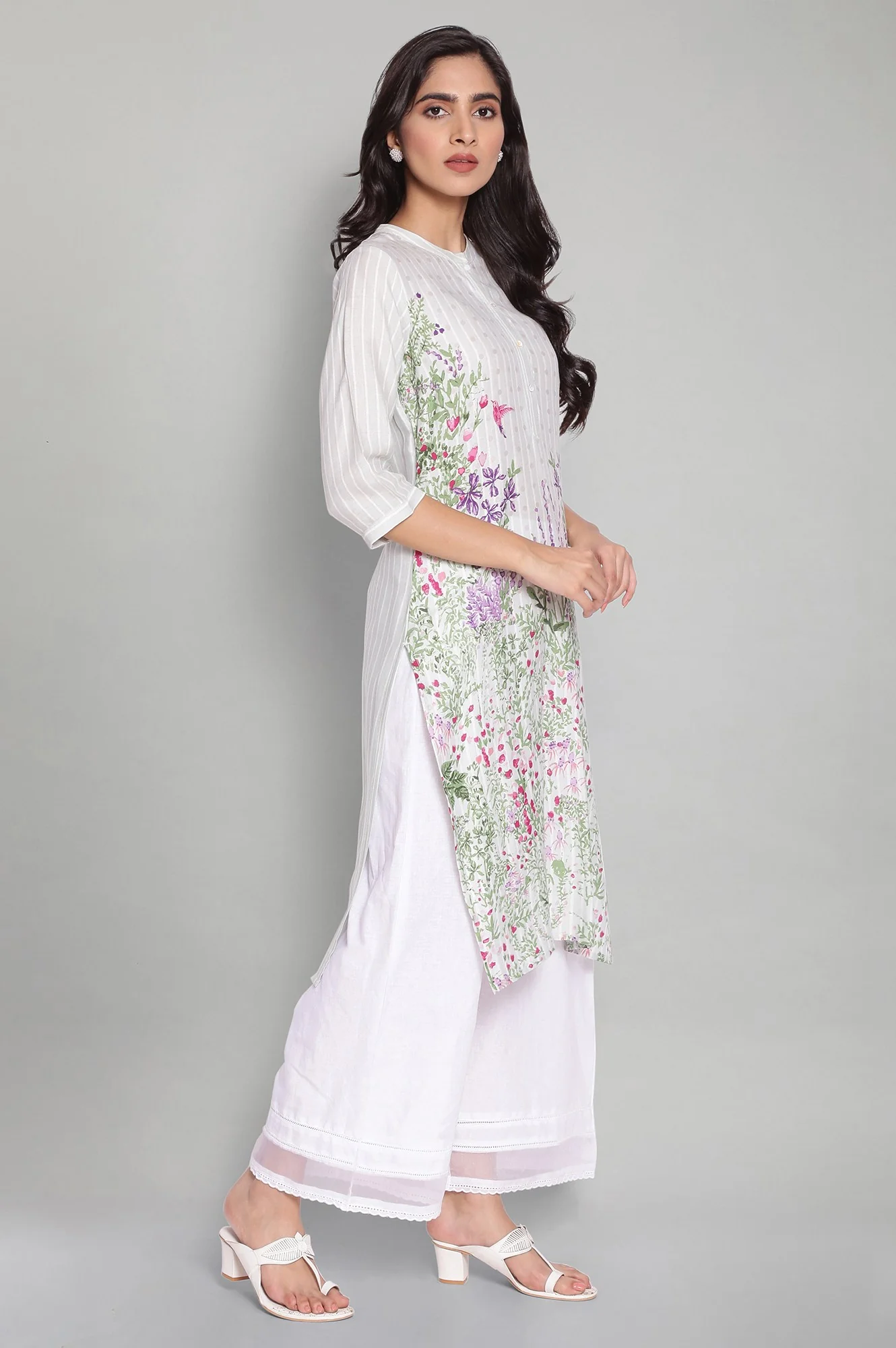 Blue Blush Floral Print kurta - Image 4