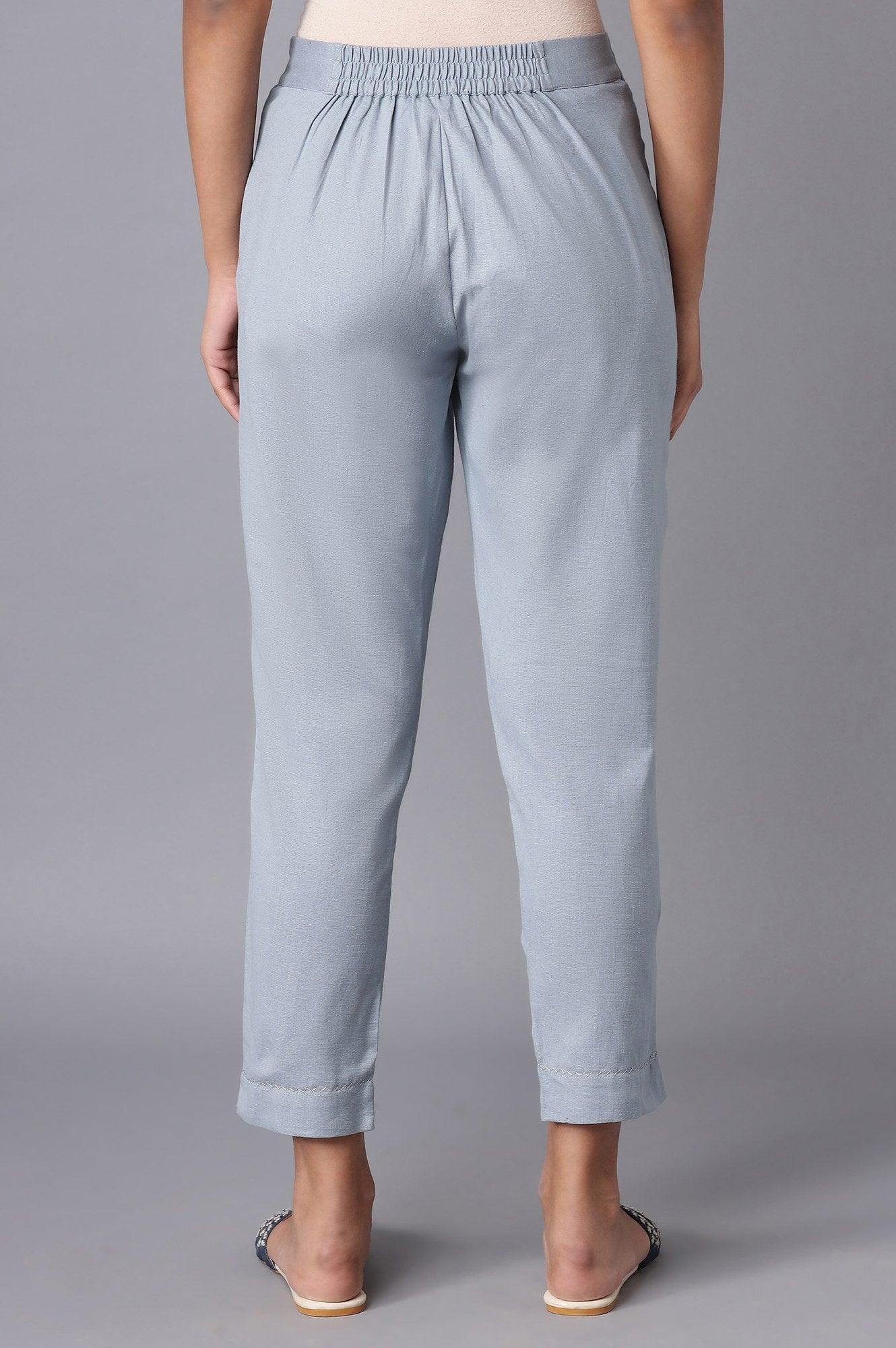 Blue Chambray Slim Pants - Image 2