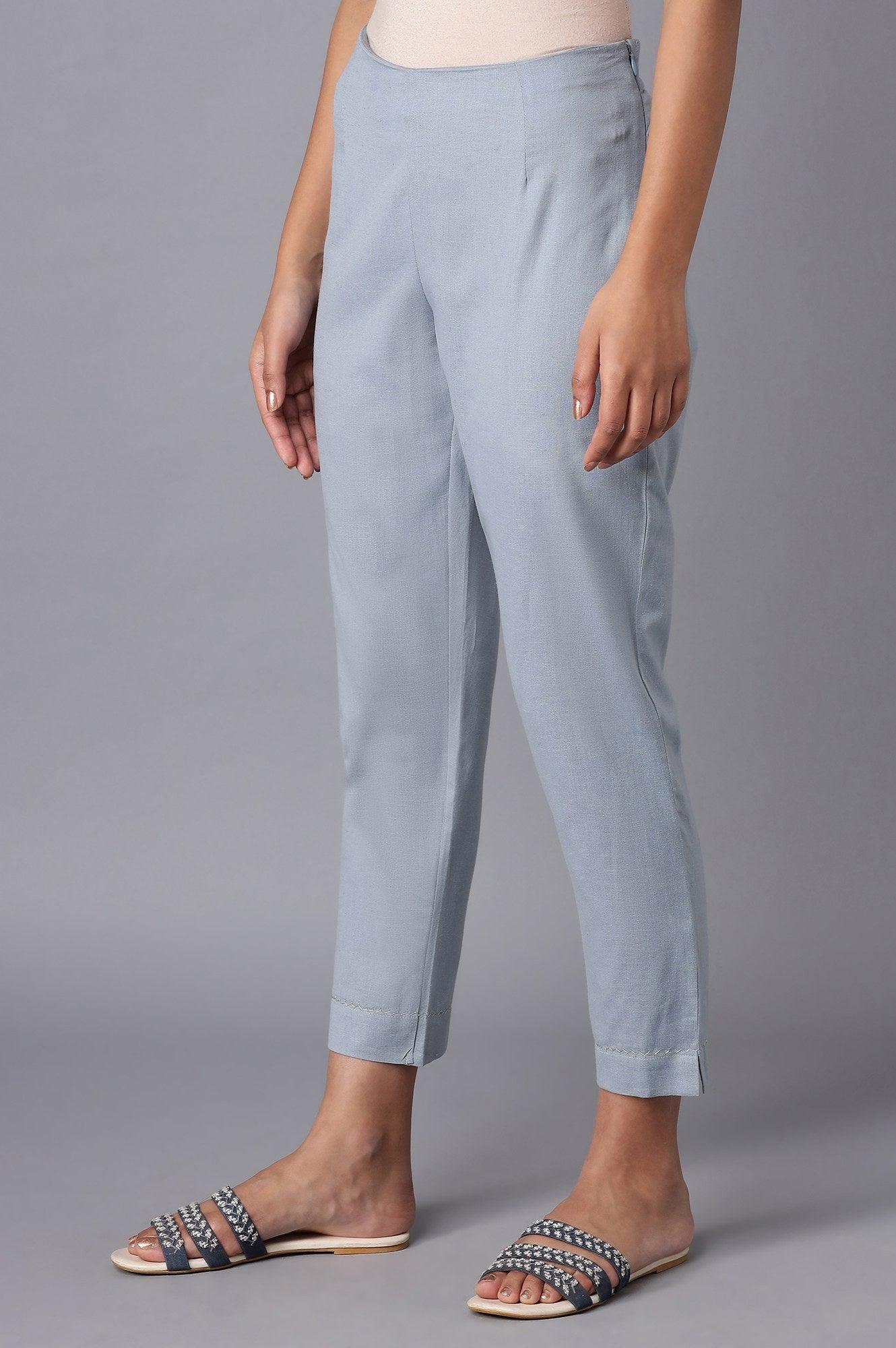 Blue Chambray Slim Pants - Image 3