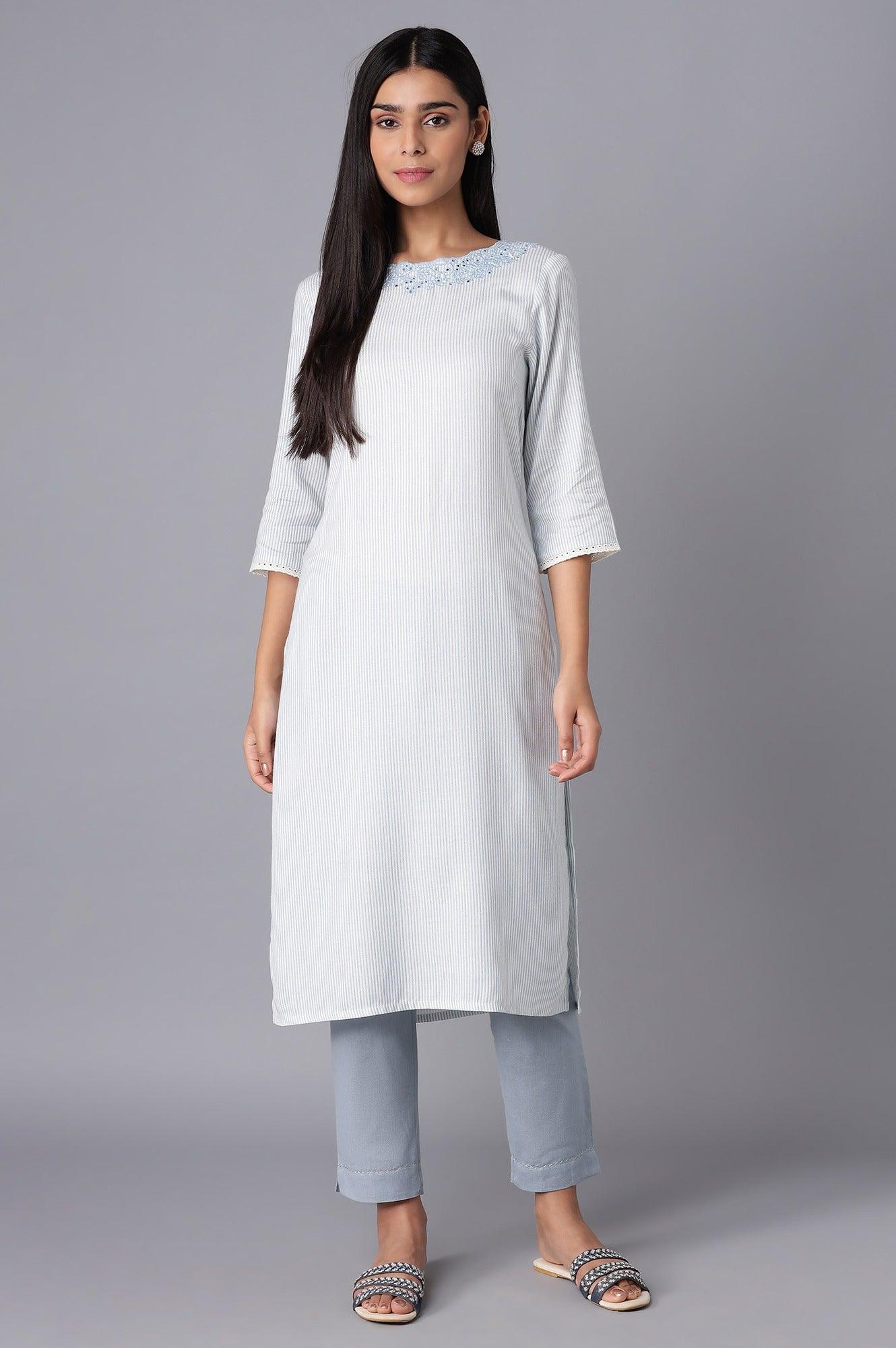 Blue Chambray Slim Pants - Image 5