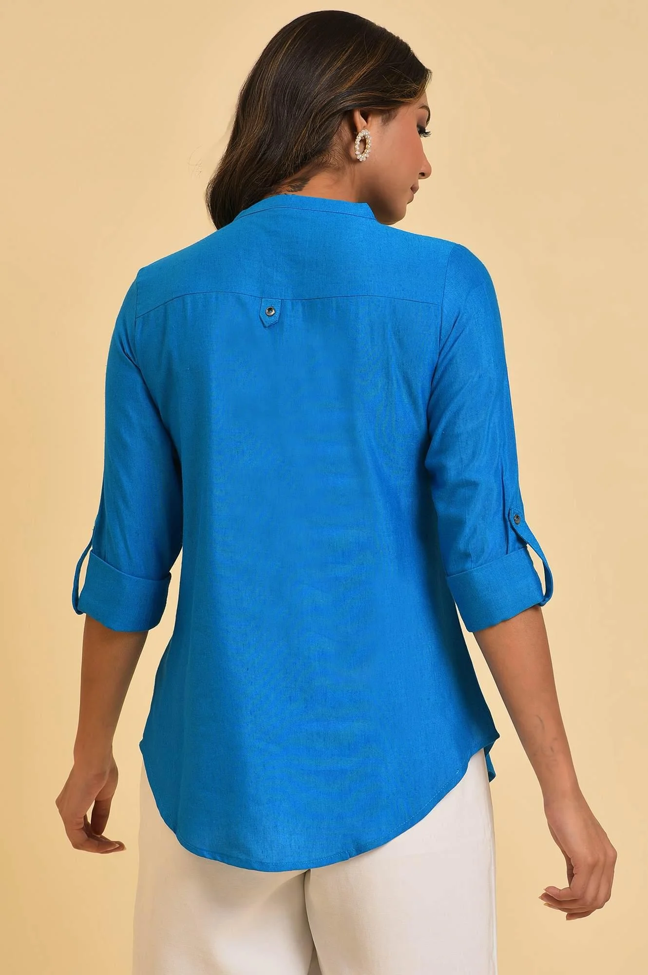 Blue Cotton Flax Top - Image 2