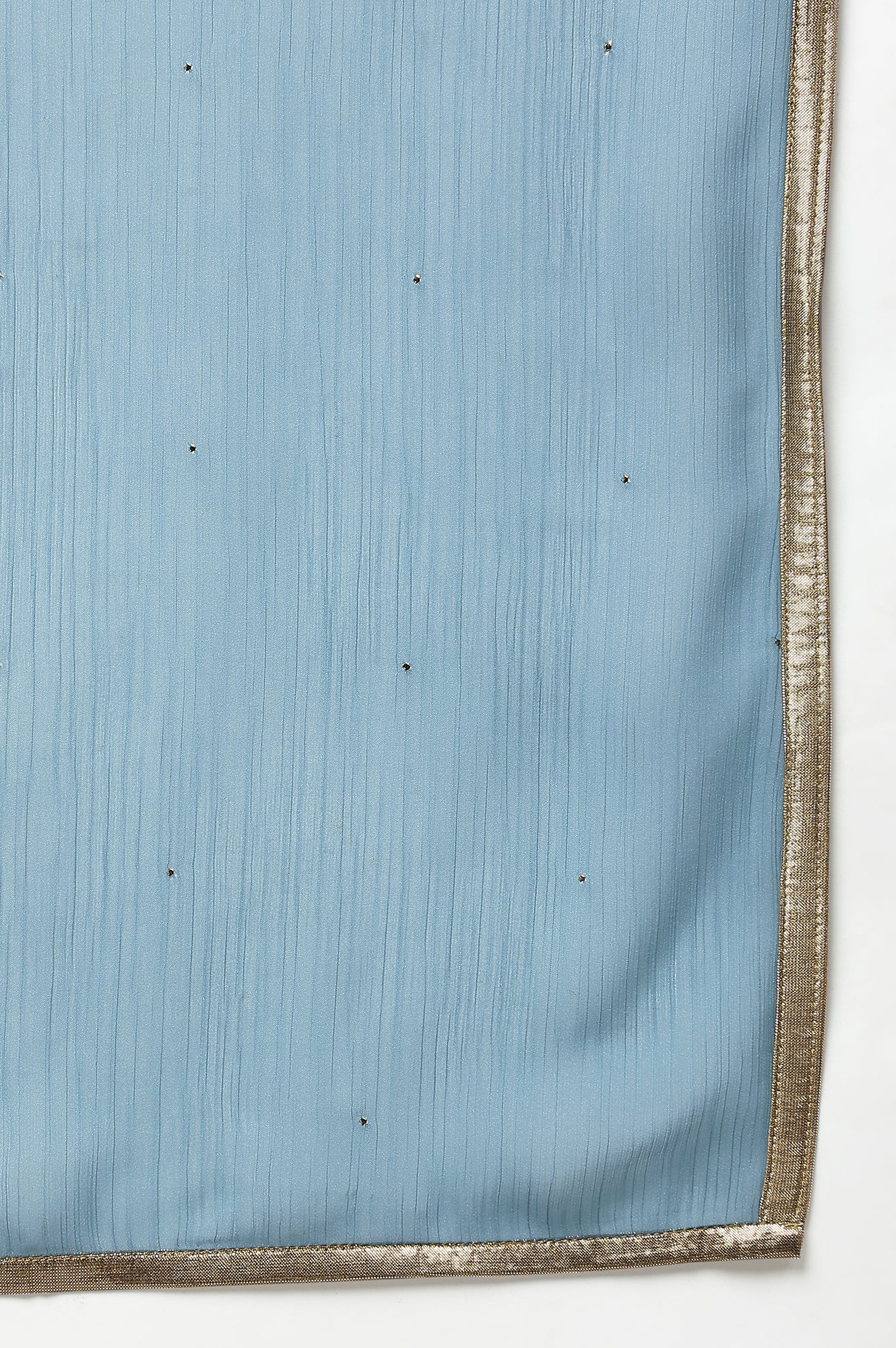 Blue Crinckled Chiffon Dupatta With Mukaish - Image 5