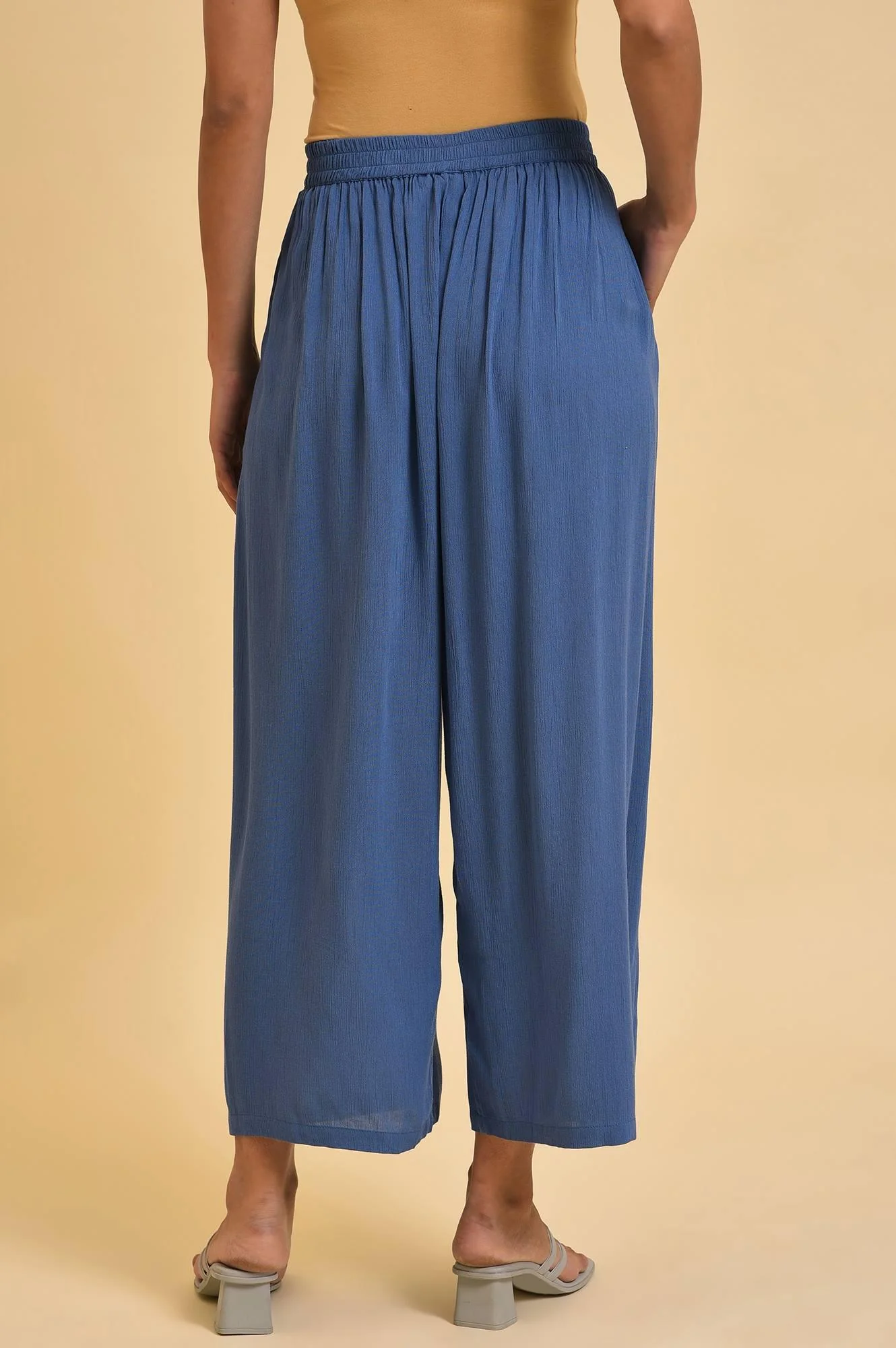 Blue Crinkle Parallel Pants - Image 2